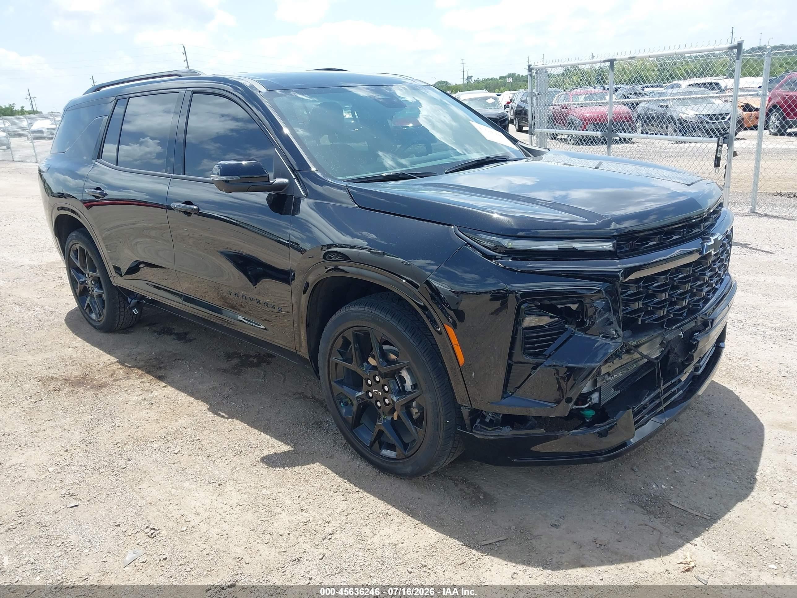 2025 Chevrolet Traverse VIN 1GNERLRS0SJ206473 IAAI salvage auction — Front End, Clear (Oklahoma), sold $22,400 on 2026-09-12 (photo 1)