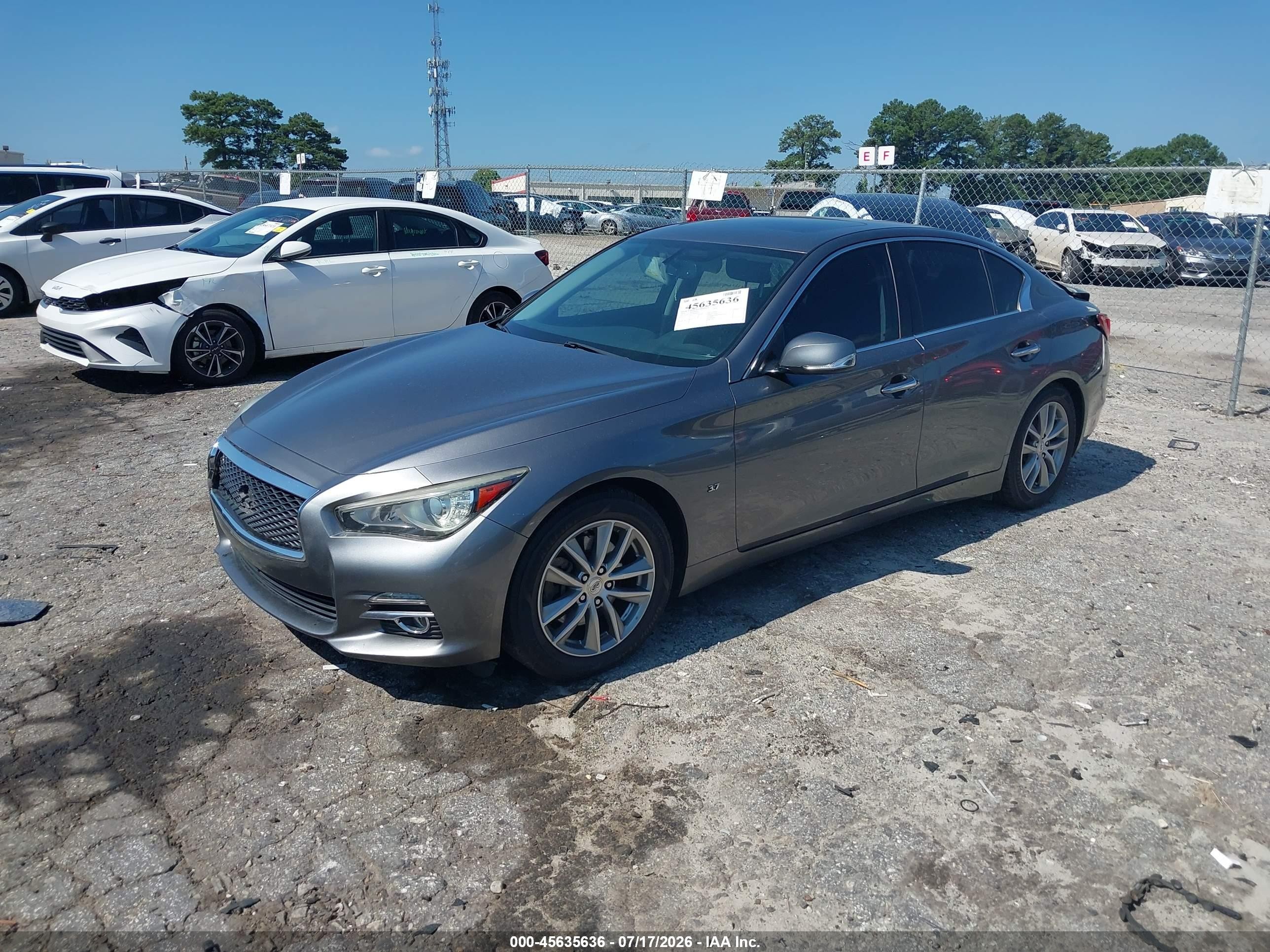 2014 Infiniti Q50 VIN JN1BV7AP2EM689654 IAAI salvage auction — Rear End, Salvage (Georgia), sold $1,350 on 2026-09-09 (photo 2)