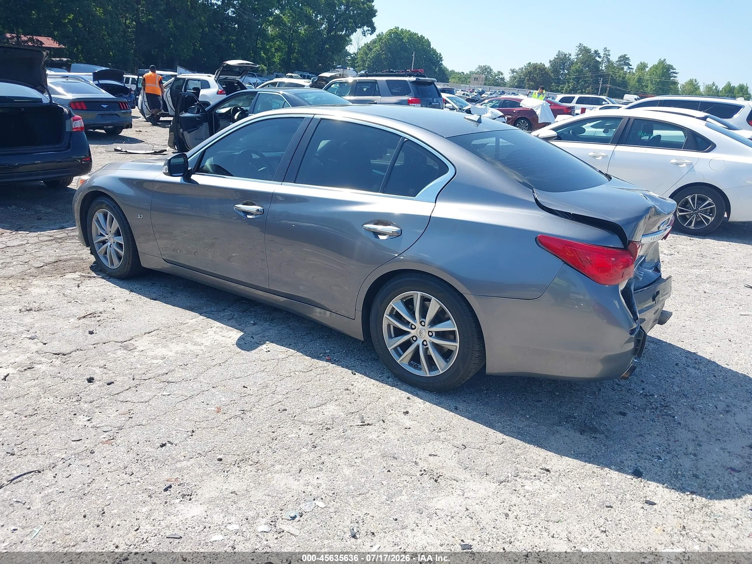 2014 Infiniti Q50 VIN JN1BV7AP2EM689654 IAAI salvage auction — Rear End, Salvage (Georgia), sold $1,350 on 2026-09-09 (photo 3)