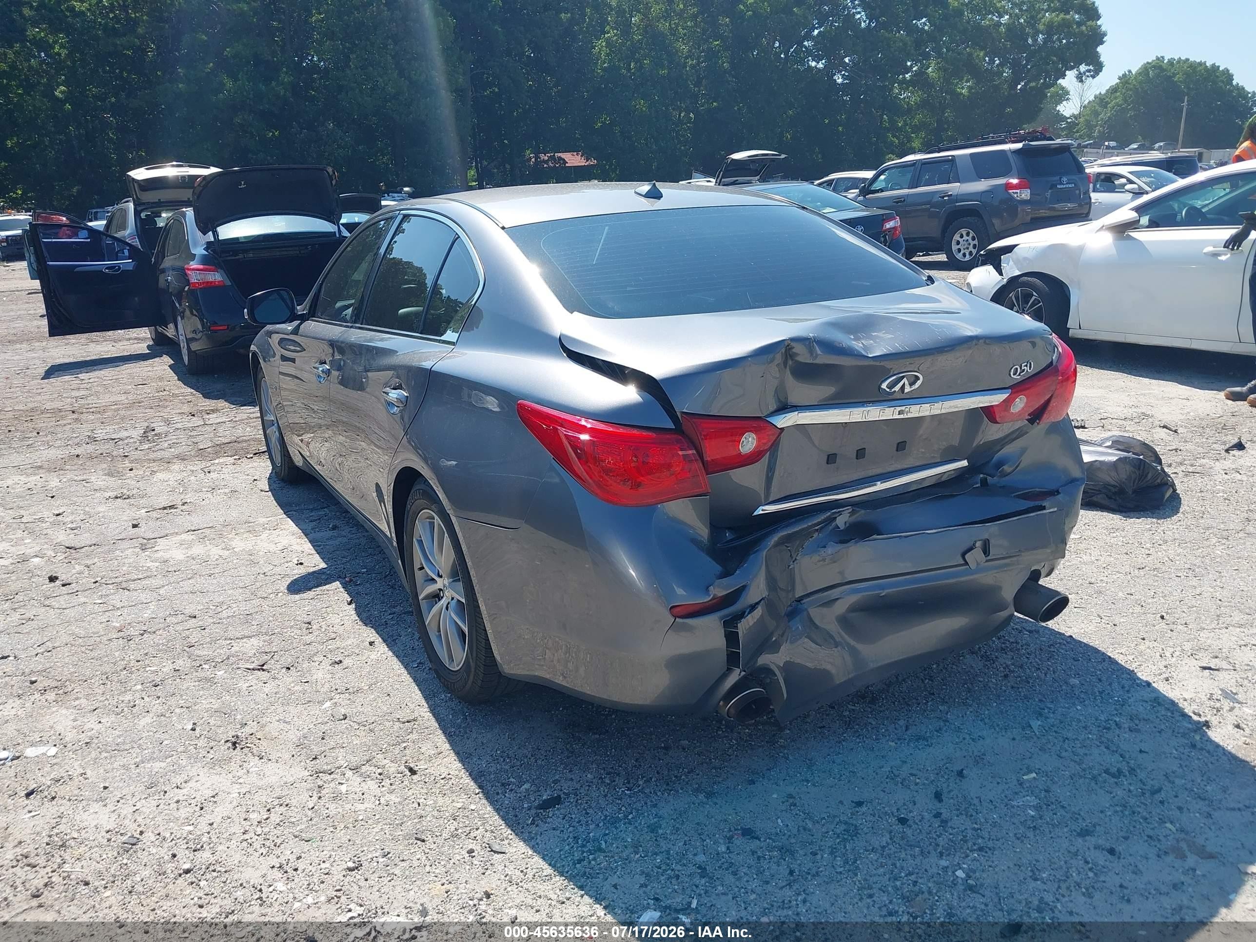 2014 Infiniti Q50 VIN JN1BV7AP2EM689654 IAAI salvage auction — Rear End, Salvage (Georgia), sold $1,350 on 2026-09-09 (photo 6)