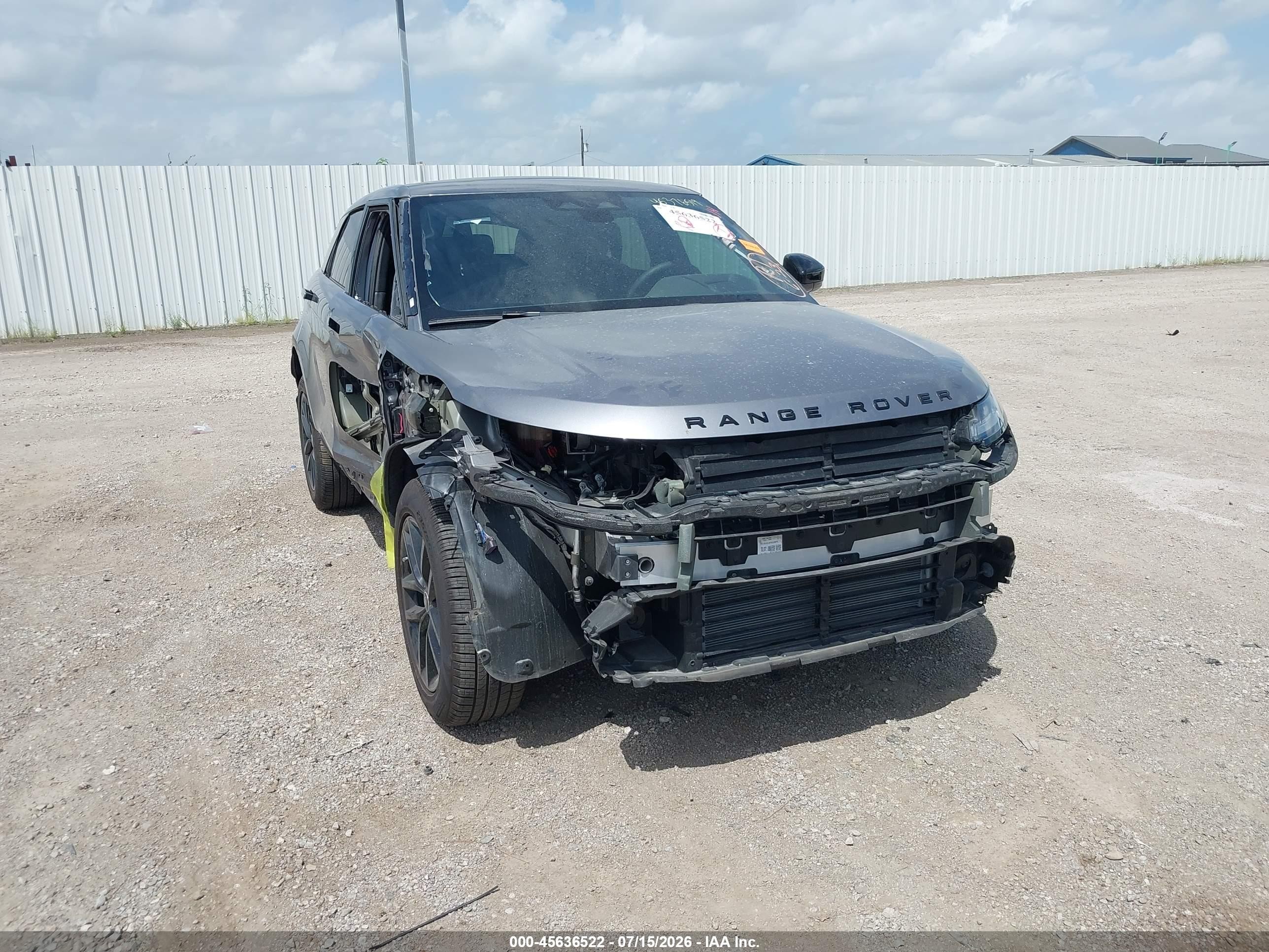 2026 Land rover Range rover evoque VIN SALZJ2FX1TH290400 IAAI salvage auction — Front End, Original (Texas), sold $14,600 on 2026-09-12 (photo 1)