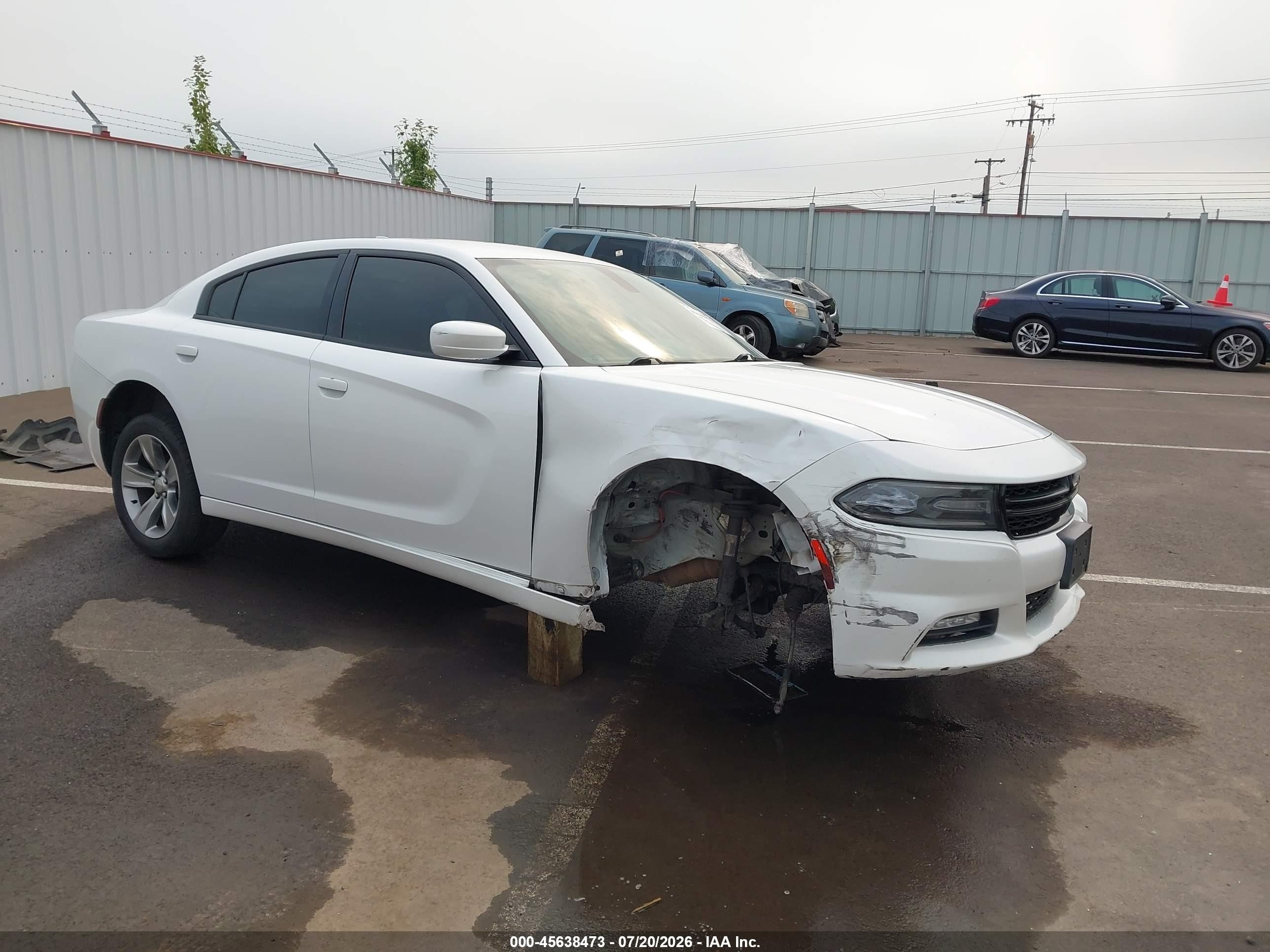 2015 Dodge Charger VIN 2C3CDXHG2FH843766 IAAI salvage auction — Unknown, Salvage (Oregon), sold $1,450 on 2026-09-08 (photo 1)