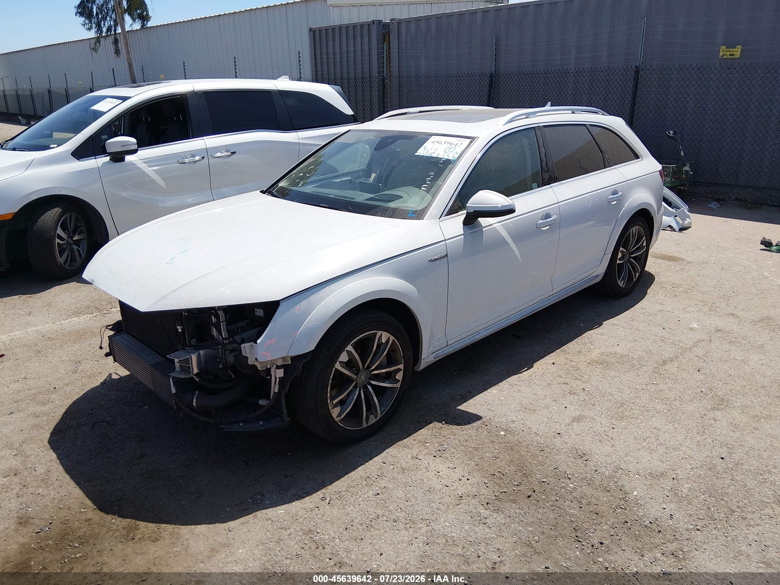 2018 Audi A4 allroad VIN WA19NAF46JA089913 IAAI salvage auction — Front End, Wait Title, sold $5,400 on 2026-09-20 (photo 2)