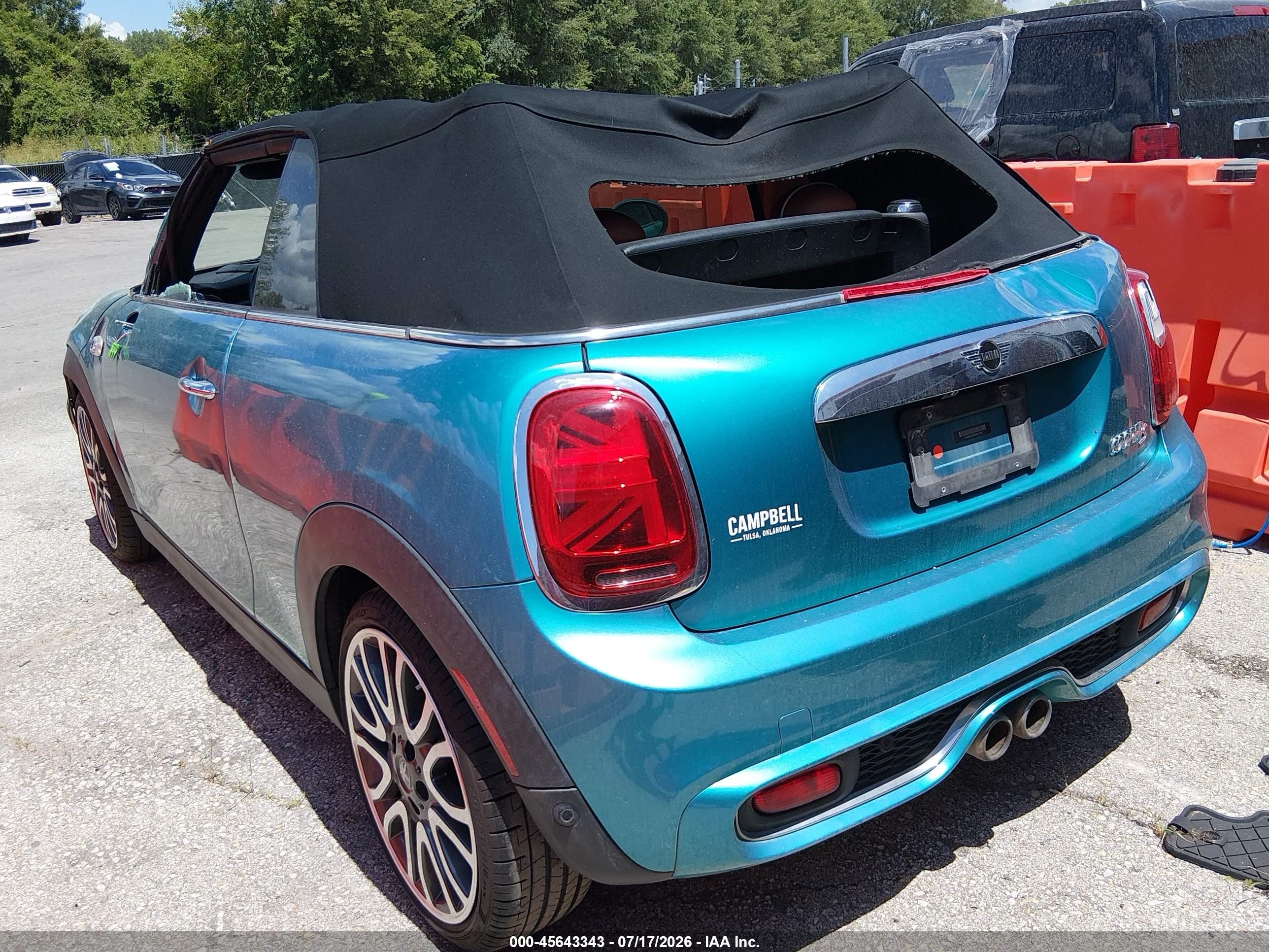 2019 Mini Convertible VIN WMWWG9C59K3E41323 IAAI salvage auction — Top/Roof, Salvage (Kansas), sold $3,400 on 2026-09-19 (photo 3)