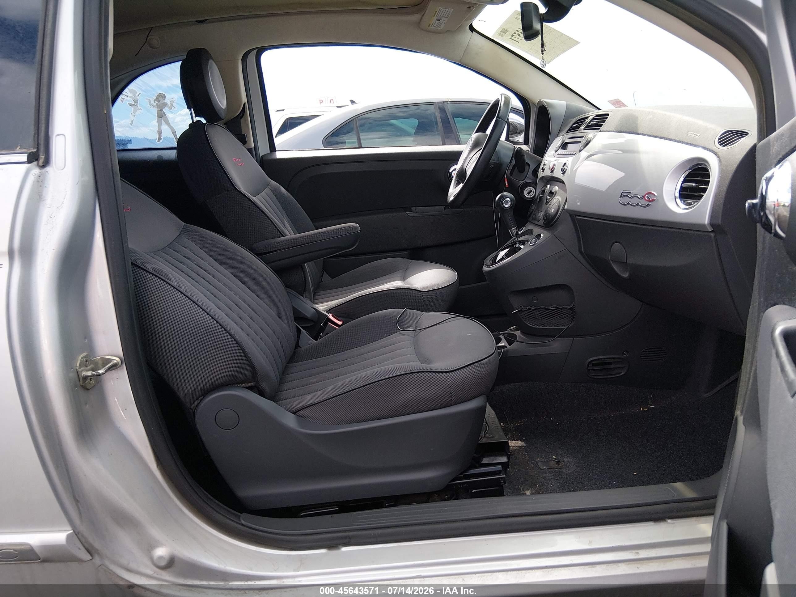 2012 Fiat 500 VIN 3C3CFFER9CT109249 IAAI salvage auction — Normal Wear, Clear (Texas), sold $625 on 2026-07-28 (photo 5)