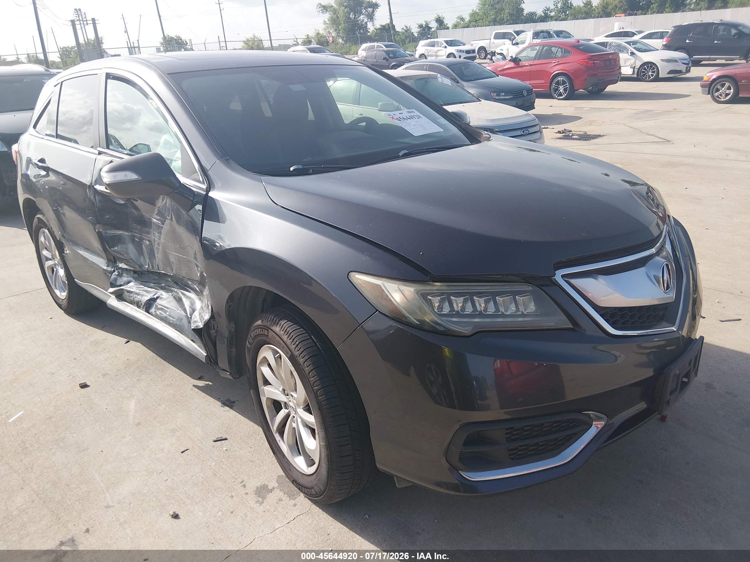 2016 Acura RDX VIN 5J8TB3H58GL012299 IAAI salvage auction — Side, Wait Title, sold $1,950 on 2026-09-20 (photo 1)
