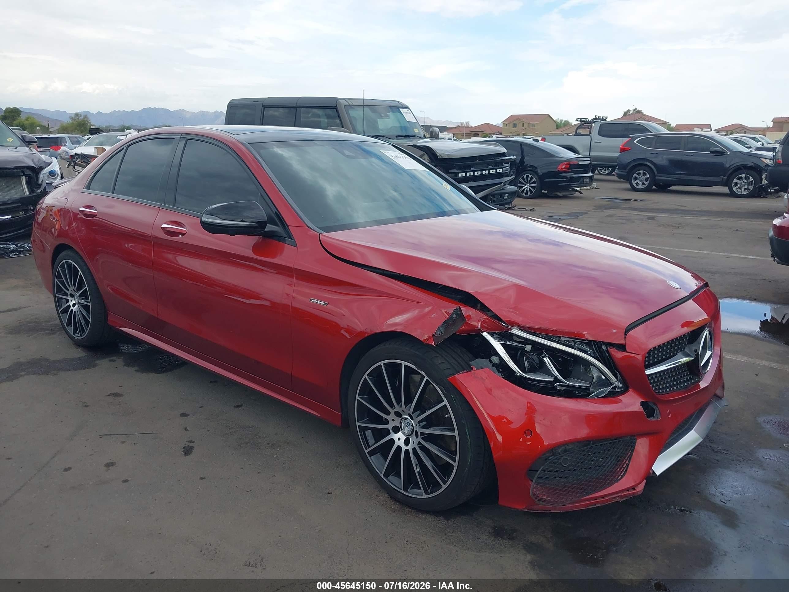 2016 Mercedes-Benz C-Class VIN 55SWF6EB3GU130208 — IAAI salvage auction photo