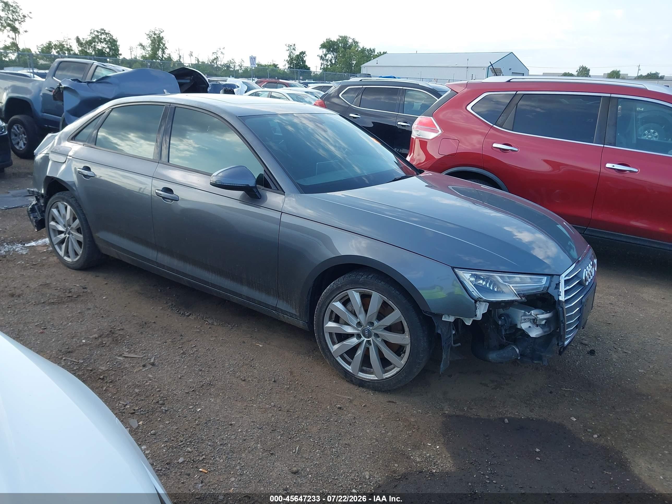 2017 Audi A4 VIN WAUANAF41HN043568 IAAI salvage auction — Front & Rear, Salvage (Ohio), sold $725 on 2026-09-03 (photo 1)