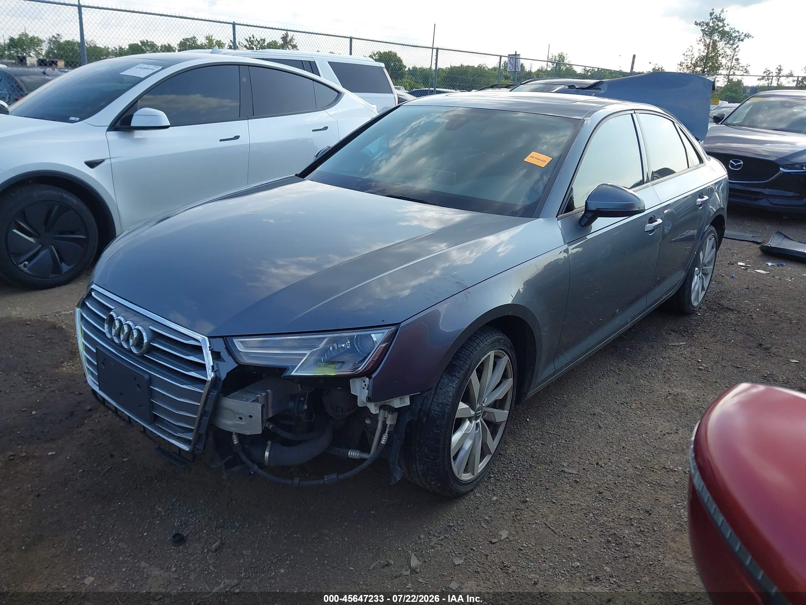 2017 Audi A4 VIN WAUANAF41HN043568 IAAI salvage auction — Front & Rear, Salvage (Ohio), sold $725 on 2026-09-03 (photo 2)