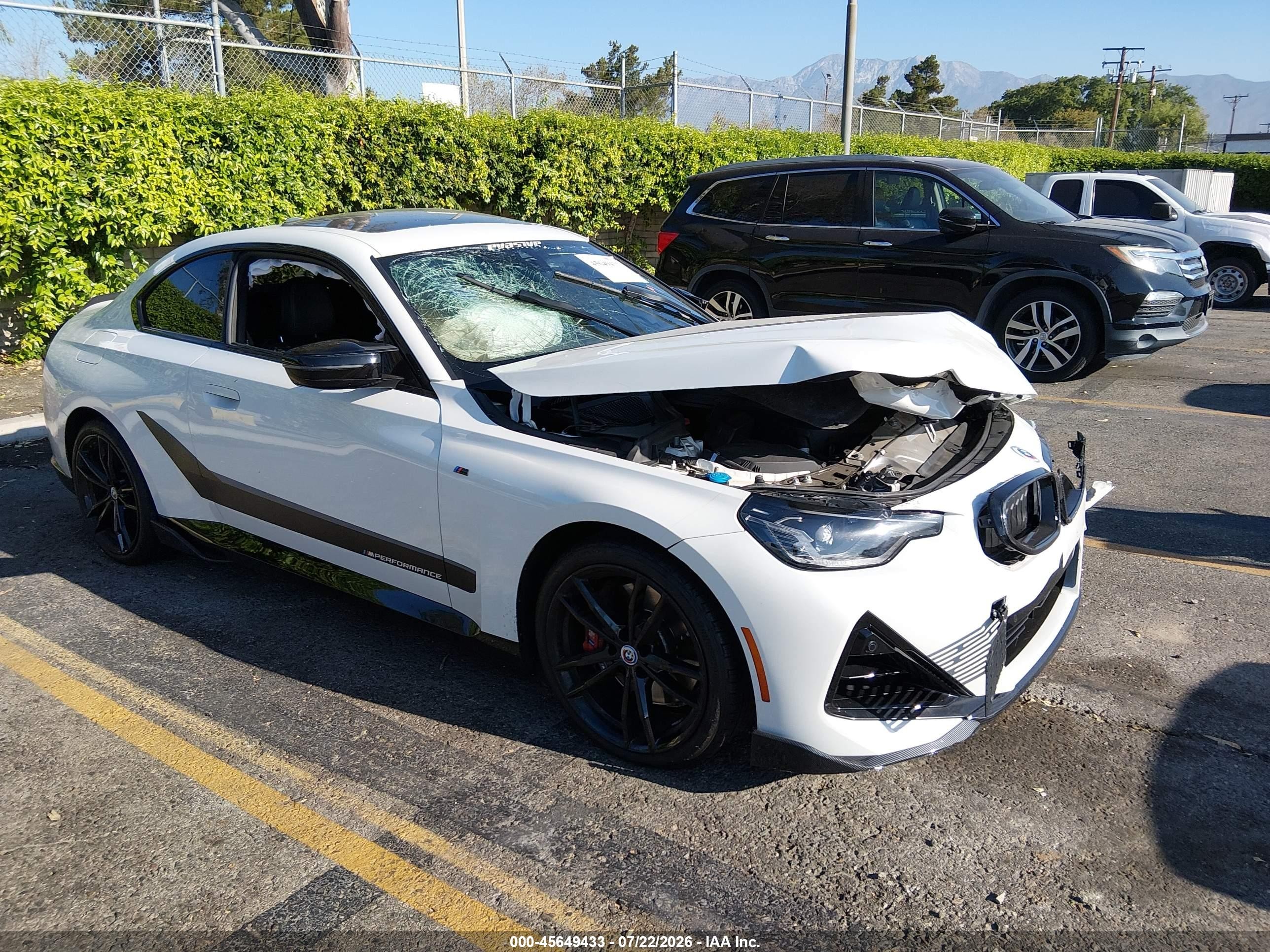 2022 BMW M240i xDrive VIN 3MW53CM05N8C72420 — IAAI salvage auction photo