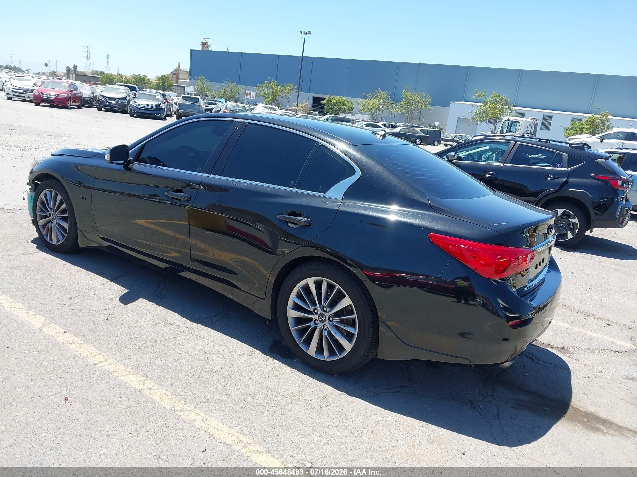 2017 Infiniti Q50 VIN JN1EV7APXHM731182 IAAI salvage auction — Front End, Salvage (California), sold $3,650 on 2026-09-21 (photo 3)