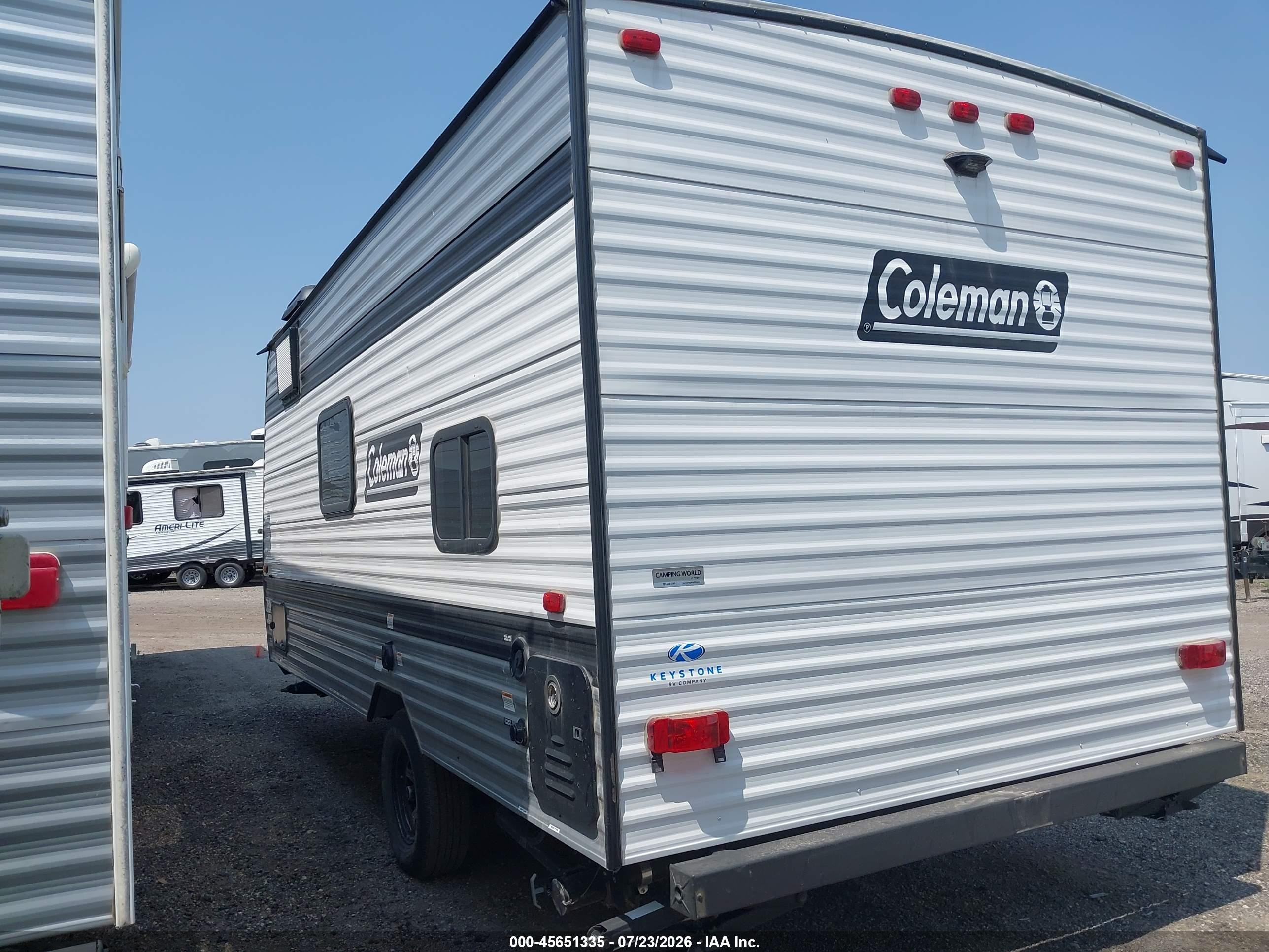 2025 Keystone Coleman VIN 4YDTCMG14SH930088 IAAI salvage auction — Hail, Clear (North Dakota), sold $4,550 on 2026-09-20 (photo 3)