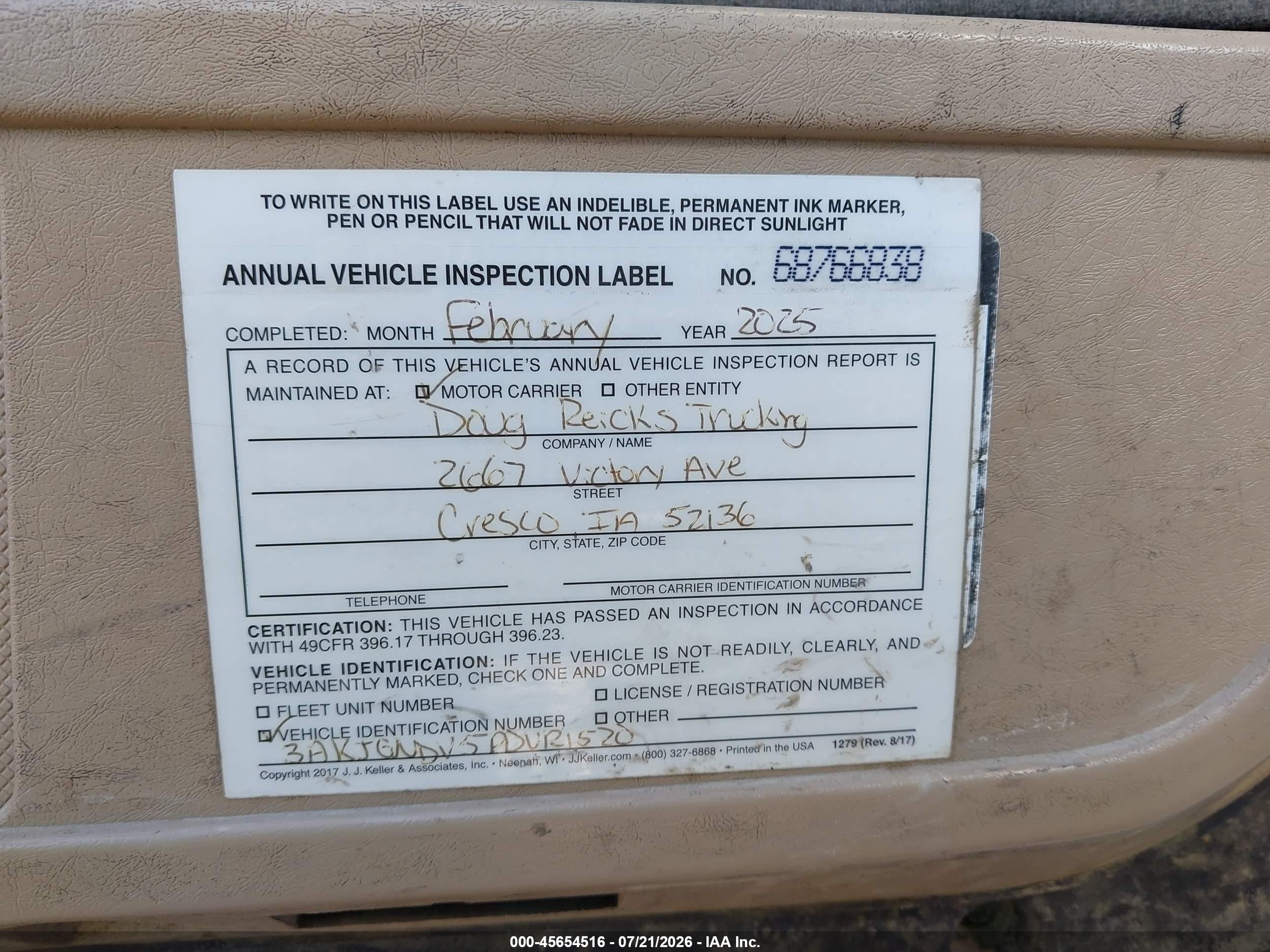 2023 Freightliner Sd122 VIN 3AKJGNDV5PDUR1520 IAAI salvage auction — Front End, Salvage (Iowa), sold $18,000 on 2026-09-09 (photo 8)