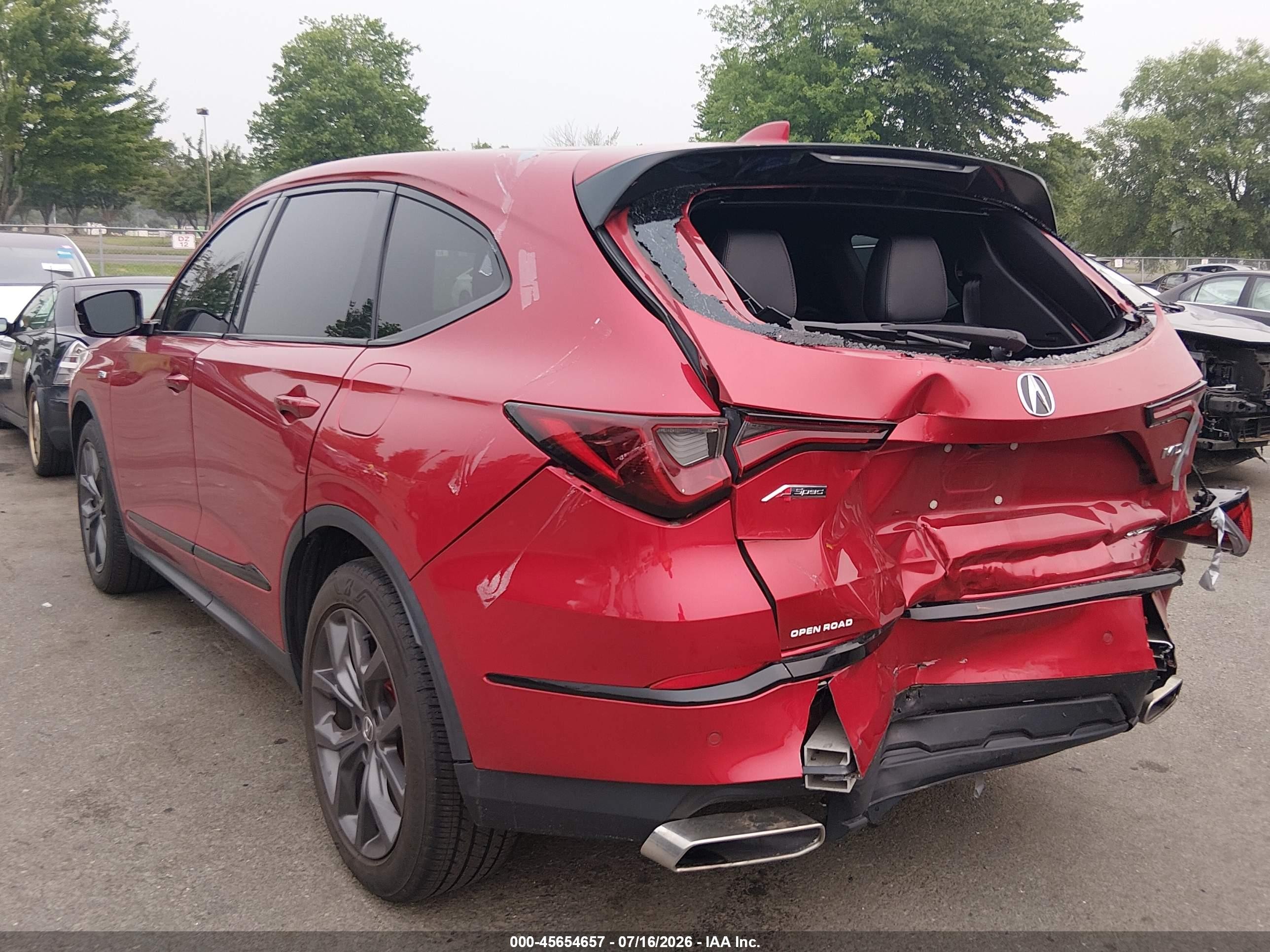 2024 Acura Mdx VIN 5J8YE1H04RL001485 IAAI salvage auction — Rear End, Salvage (New Jersey), sold $22,075 on 2026-09-14 (photo 3)