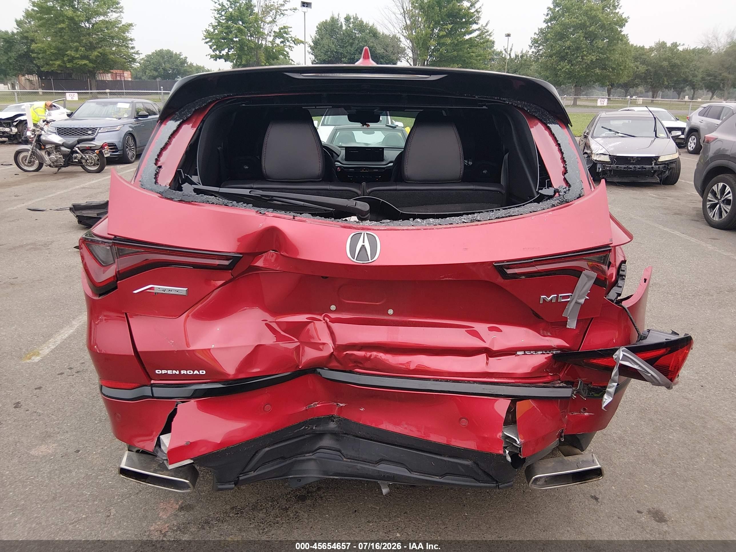 2024 Acura Mdx VIN 5J8YE1H04RL001485 IAAI salvage auction — Rear End, Salvage (New Jersey), sold $22,075 on 2026-09-14 (photo 6)