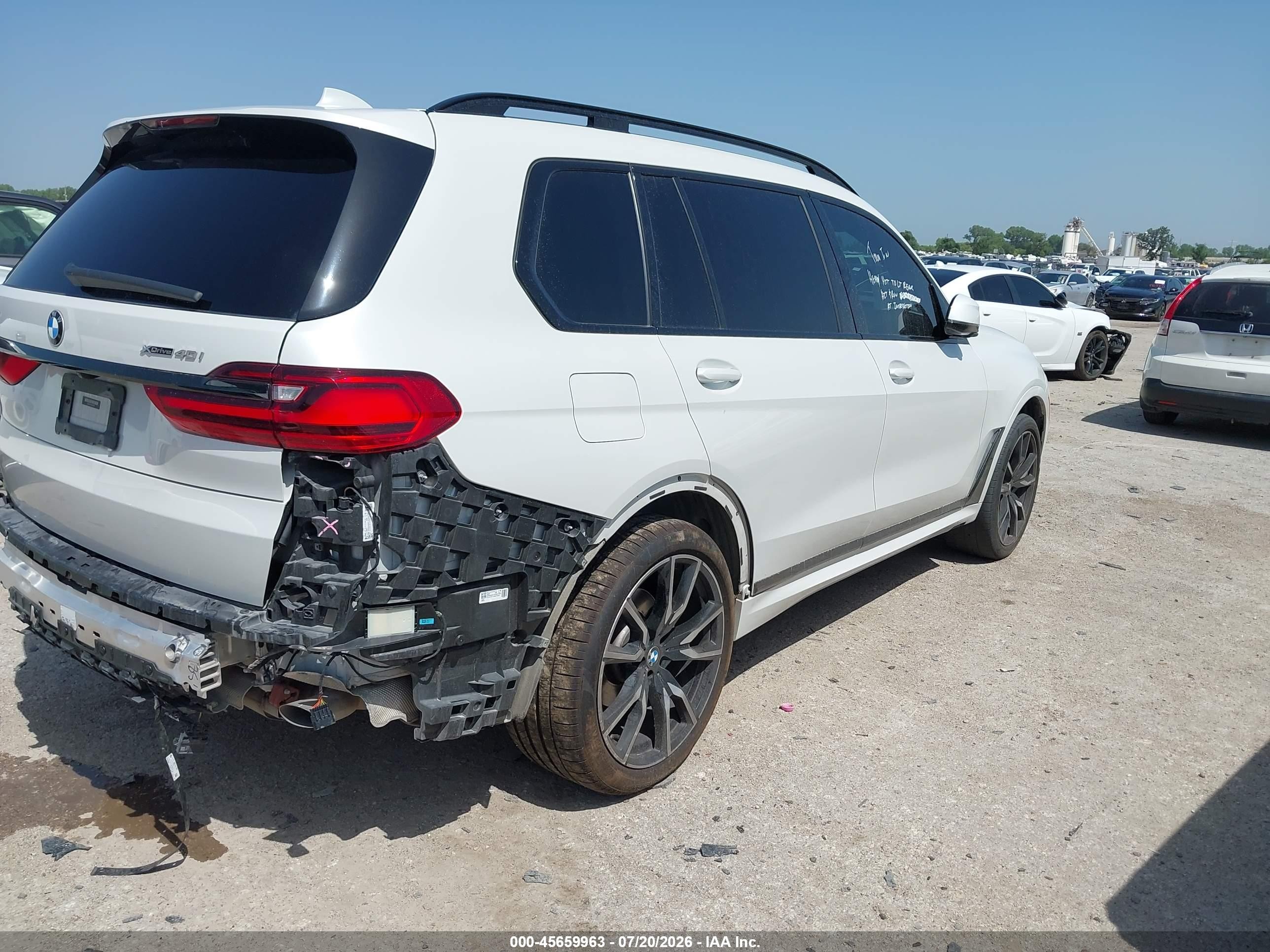 2021 BMW X7 VIN 5UXCW2C04M9H78517 IAAI salvage auction — Rear End, Original (Texas), sold $22,000 on 2026-08-25 (photo 4)