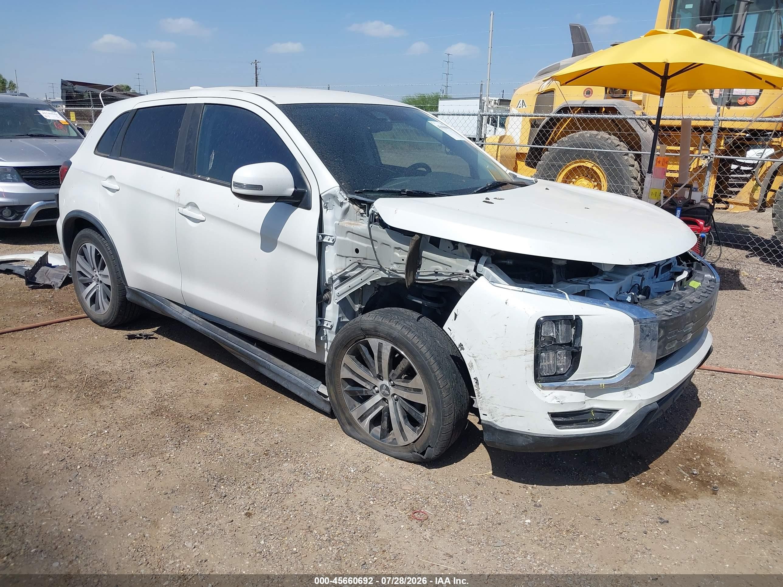 2021 Mitsubishi Outlander VIN JA4APVAU4MU019772 IAAI salvage auction — Front End, Original (Texas), sold $2,900 on 2026-09-05 (photo 1)
