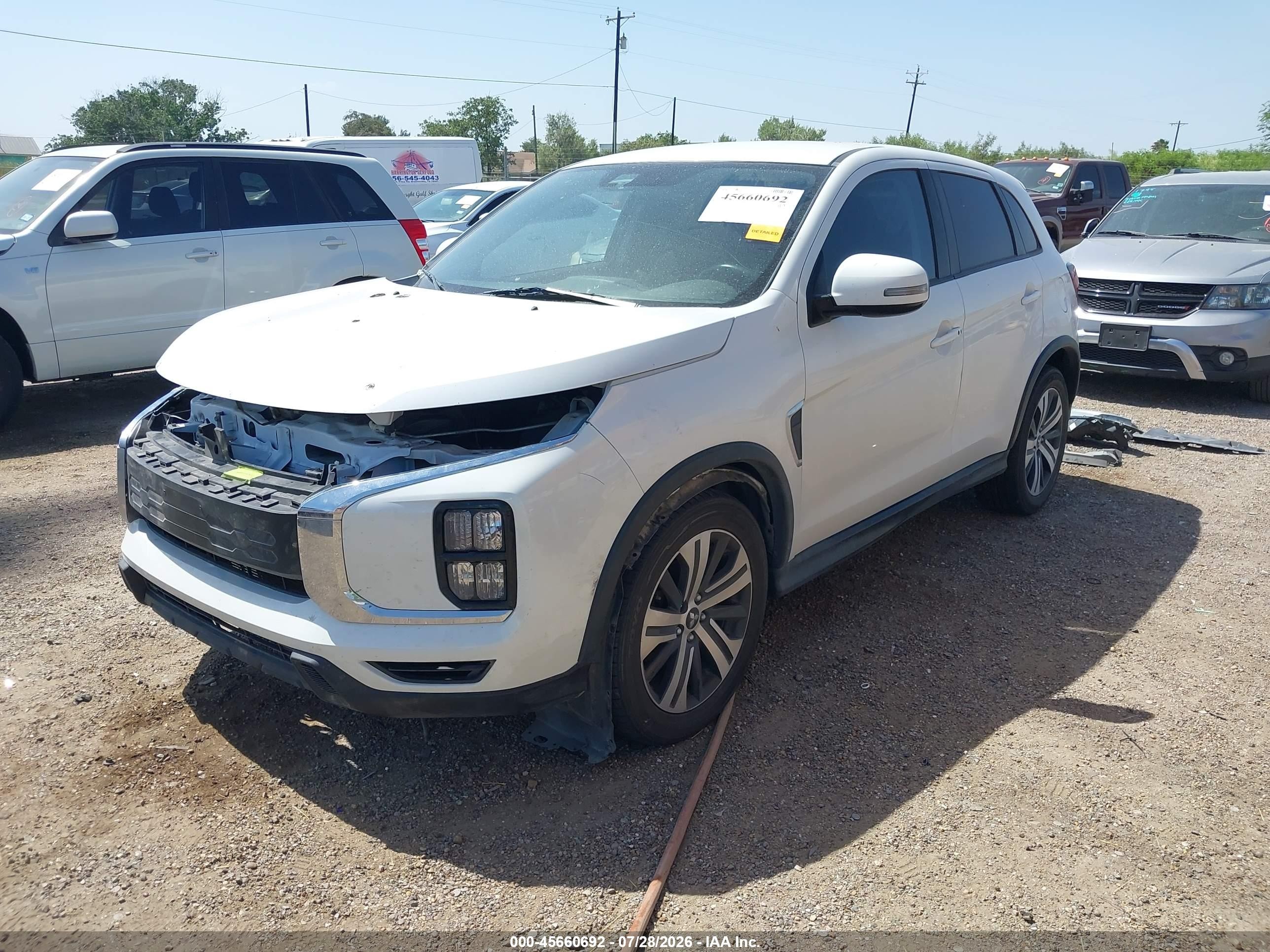 2021 Mitsubishi Outlander VIN JA4APVAU4MU019772 IAAI salvage auction — Front End, Original (Texas), sold $2,900 on 2026-09-05 (photo 2)