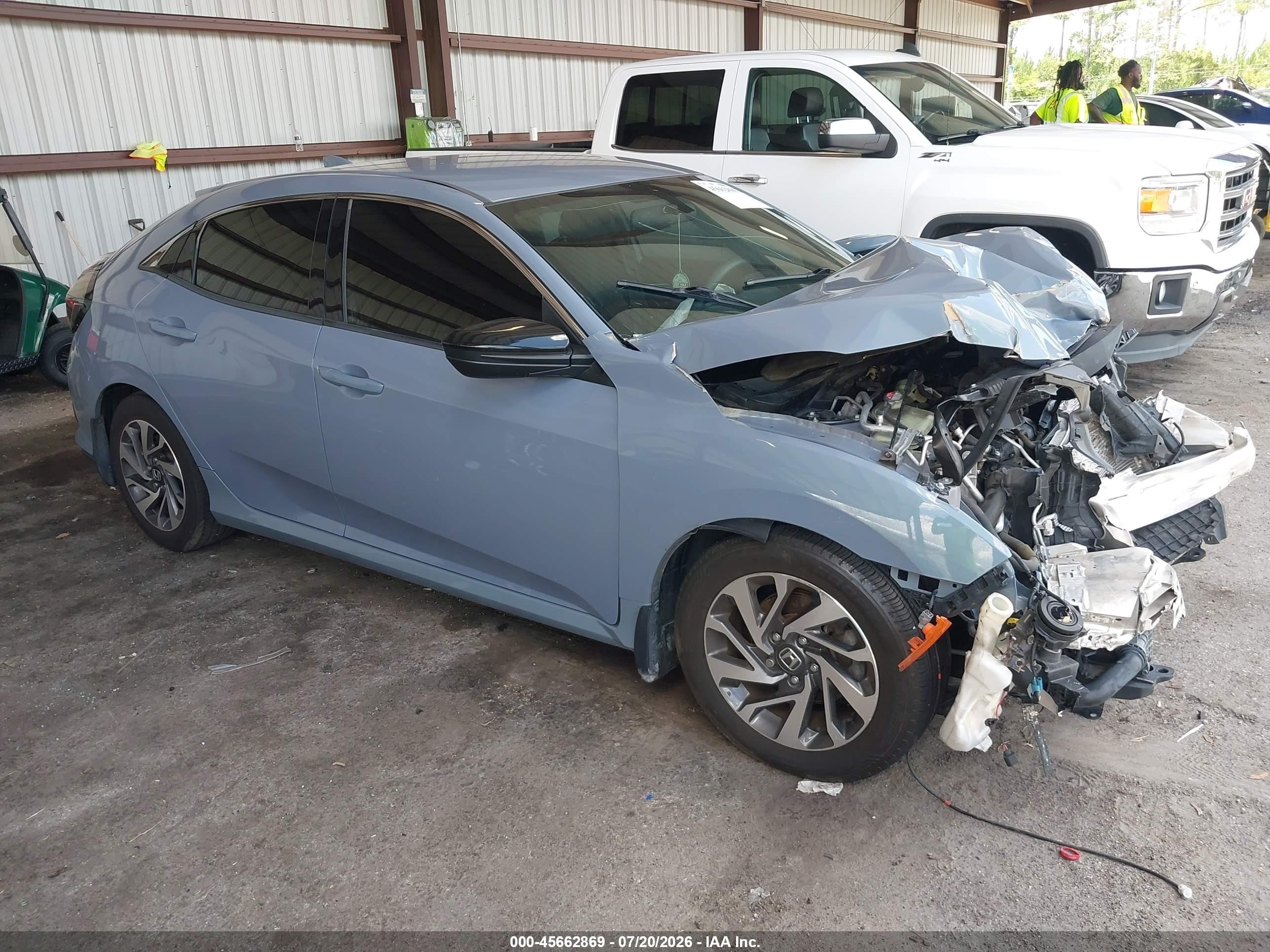 2018 Honda Civic VIN SHHFK7H21JU228836 IAAI salvage auction — Front End, Rebuildable (Florida), sold $1,100 on 2026-09-08 (photo 1)