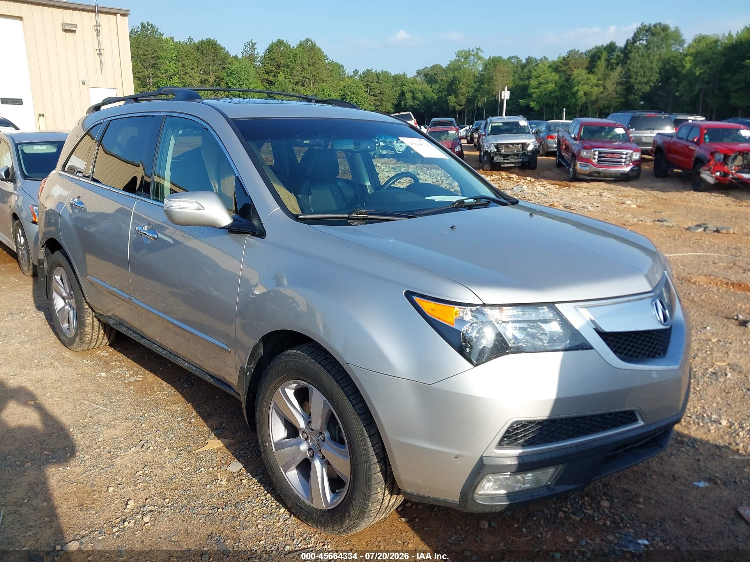 2013 Acura Mdx VIN 2HNYD2H33DH512249 IAAI salvage auction — Rear End, Salvage (North Carolina), sold $3,375 on 2026-09-12 (photo 1)