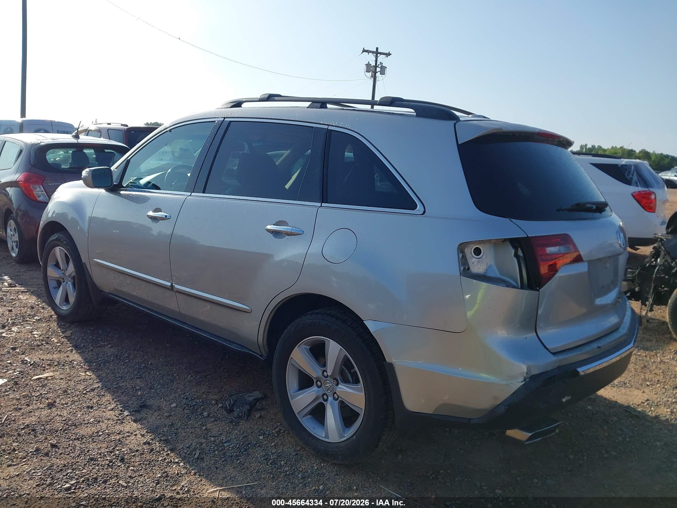 2013 Acura Mdx VIN 2HNYD2H33DH512249 IAAI salvage auction — Rear End, Salvage (North Carolina), sold $3,375 on 2026-09-12 (photo 3)