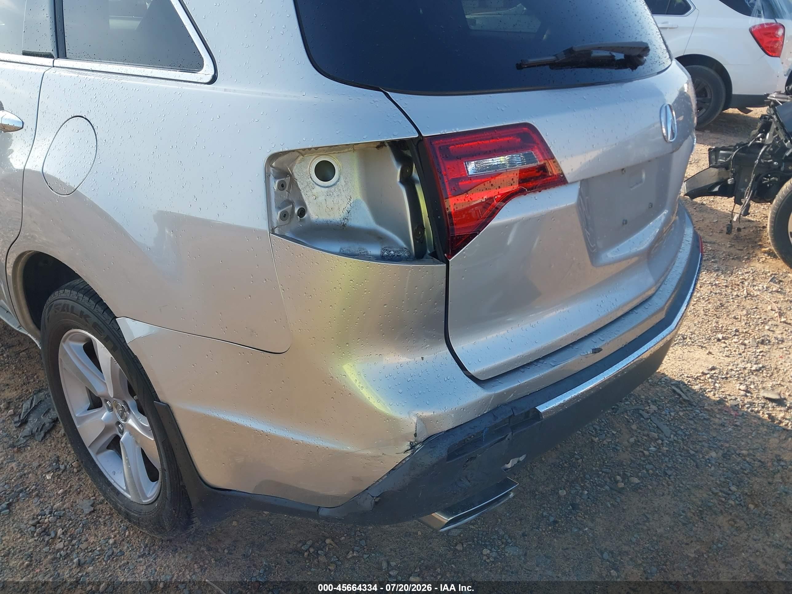 2013 Acura Mdx VIN 2HNYD2H33DH512249 IAAI salvage auction — Rear End, Salvage (North Carolina), sold $3,375 on 2026-09-12 (photo 6)