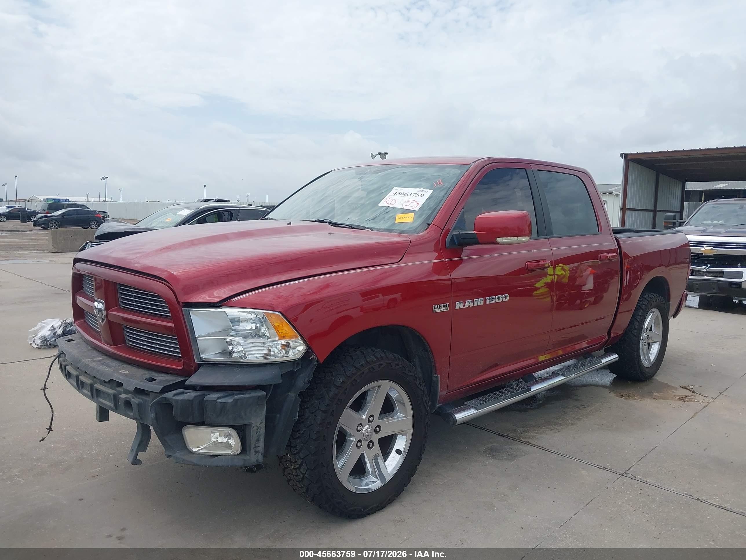 2011 Ram Ram 1500 VIN 1D7RB1CT9BS583890 IAAI salvage auction — Front End, Original (Texas), sold $2,250 on 2026-09-12 (photo 2)