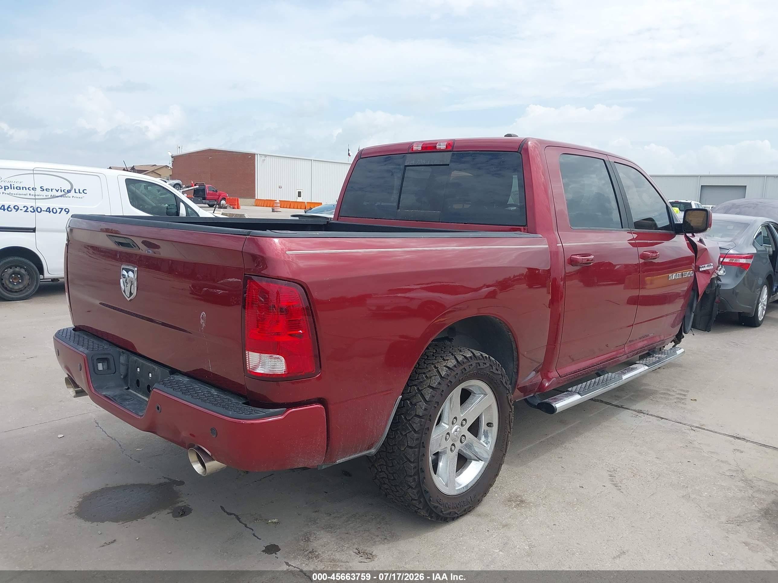 2011 Ram Ram 1500 VIN 1D7RB1CT9BS583890 IAAI salvage auction — Front End, Original (Texas), sold $2,250 on 2026-09-12 (photo 4)