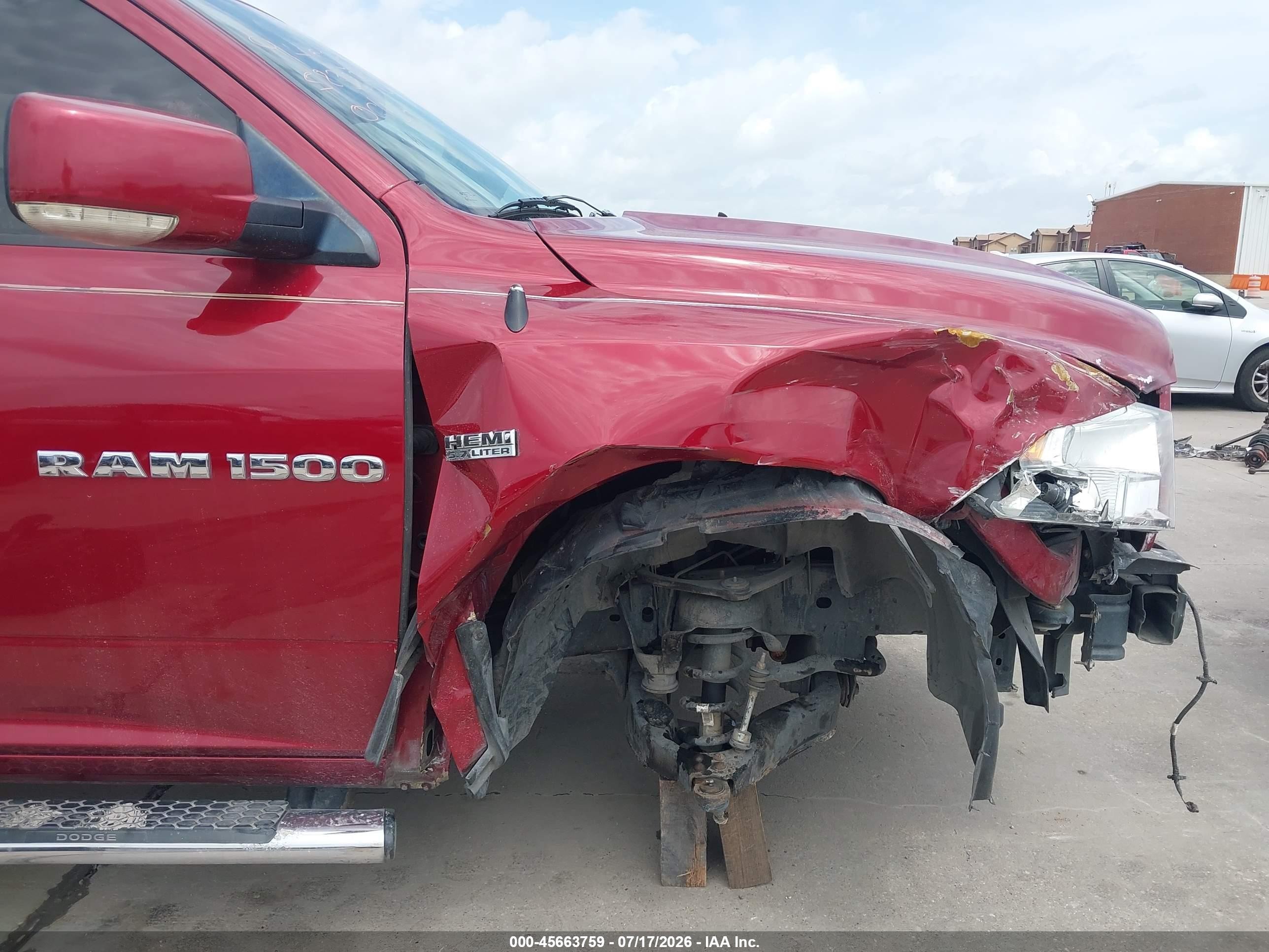 2011 Ram Ram 1500 VIN 1D7RB1CT9BS583890 IAAI salvage auction — Front End, Original (Texas), sold $2,250 on 2026-09-12 (photo 6)