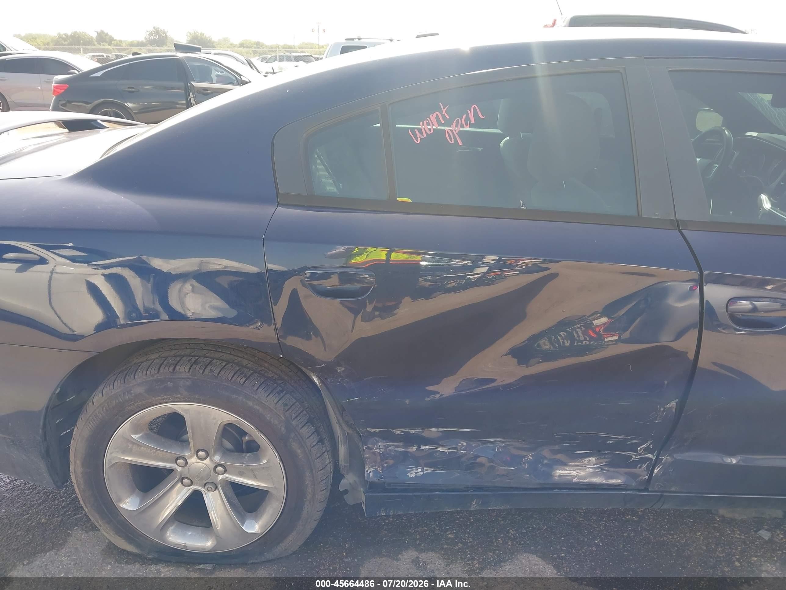 2014 Dodge Charger VIN 2C3CDXBG8EH186639 IAAI salvage auction — Side, Original (Texas), sold $3,250 on 2026-09-25 (photo 8)