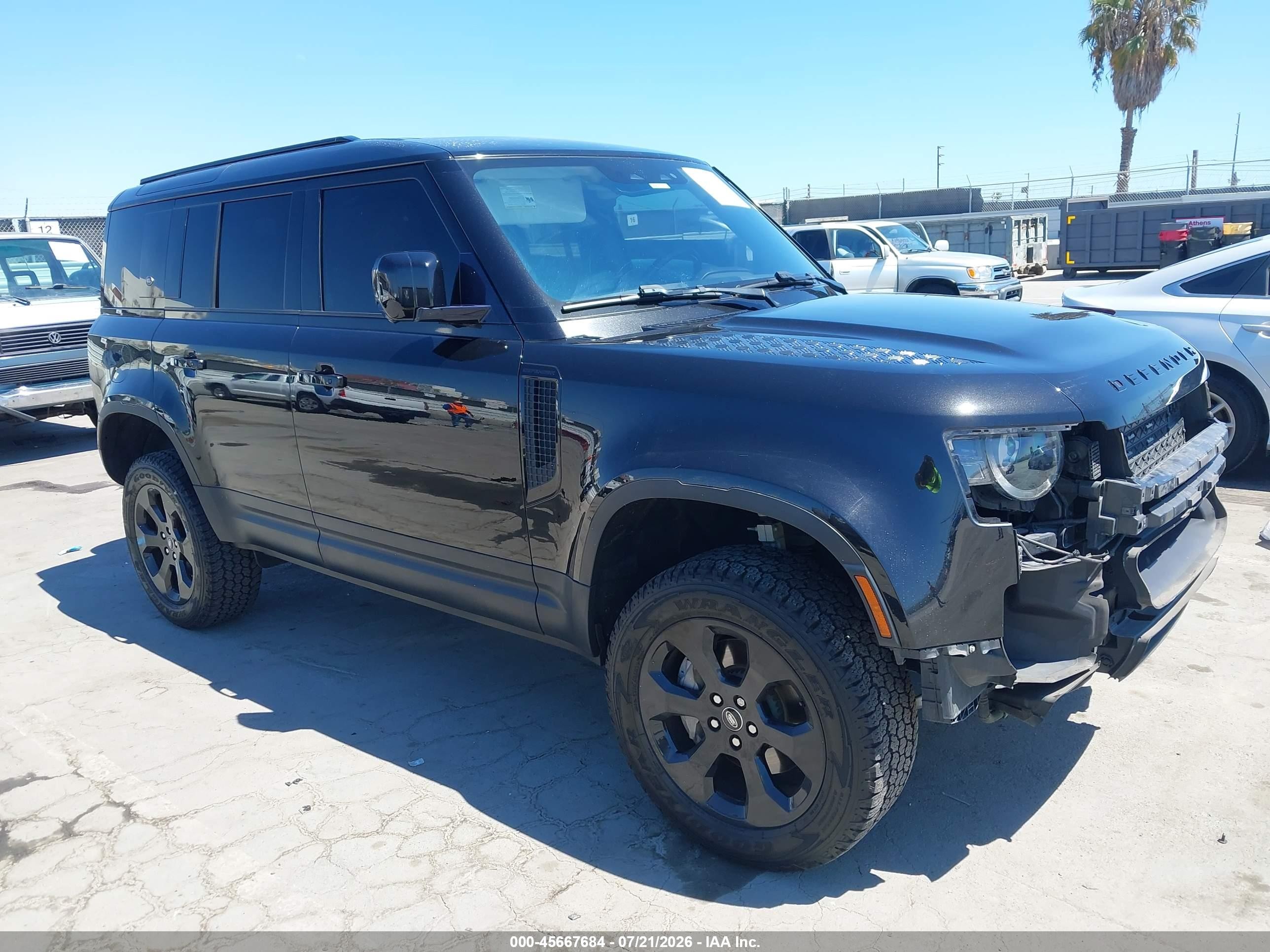 2020 Land Rover Defender VIN SALEP7EU6L2015884 IAAI salvage auction — Front End, Salvage (California), sold $28,250 on 2026-08-23 (photo 1)