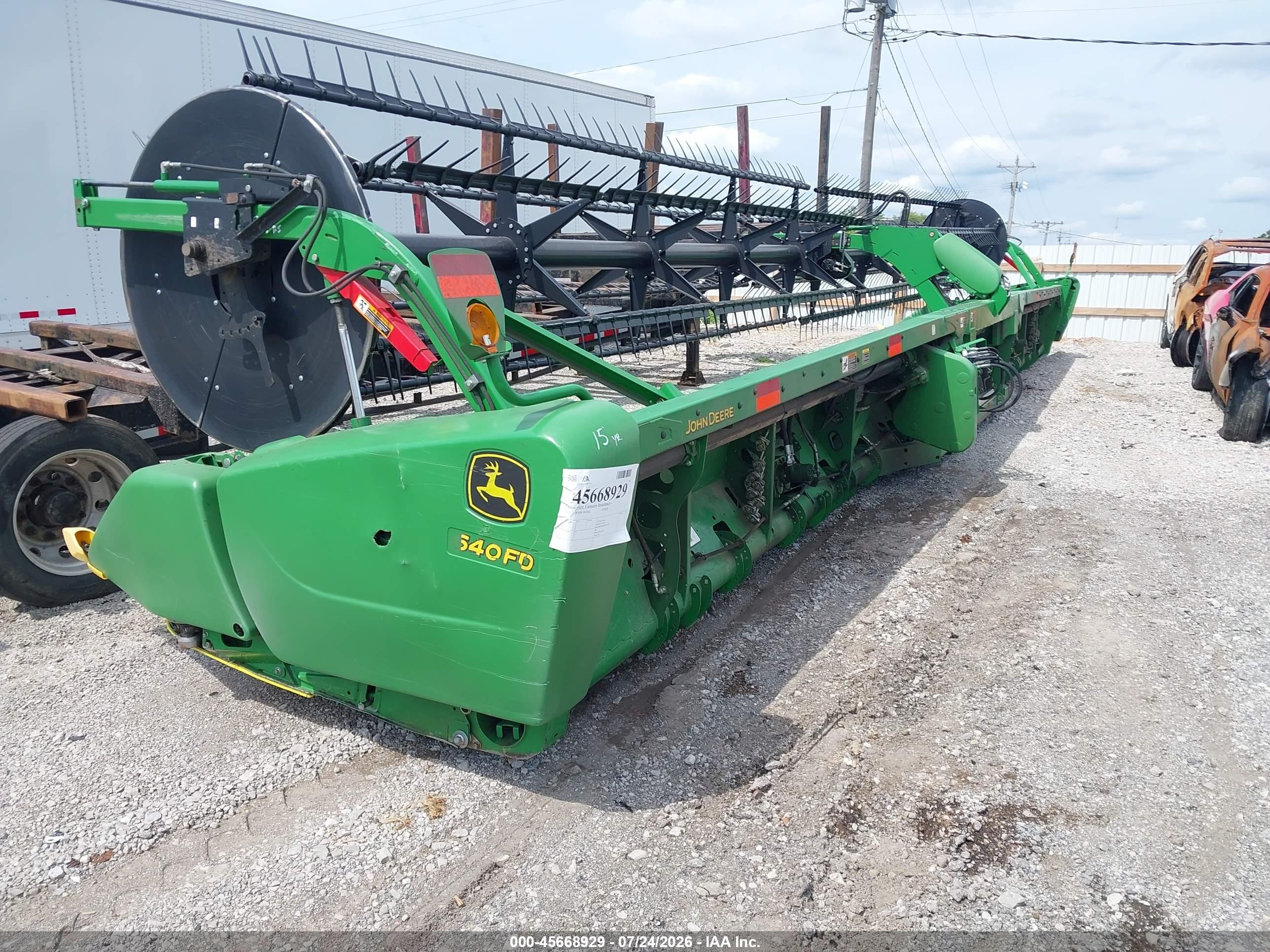 2015 John Deere 640 VIN 1H0640FDHF0775387 IAAI salvage auction — Mechanical, Bill Of Sale (Kentucky), sold $11,300 on 2026-09-30 (photo 2)