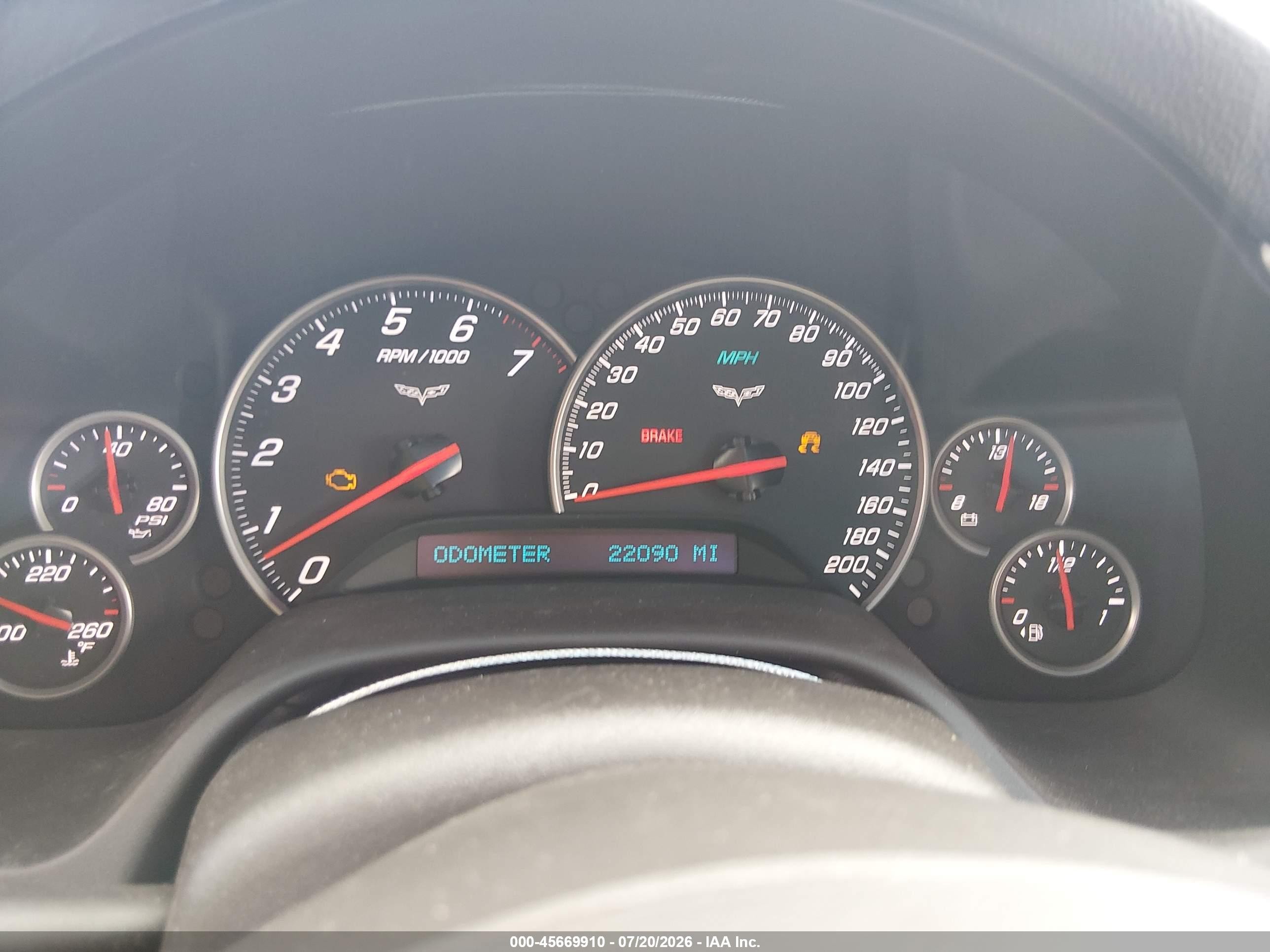 2005 Chevrolet Corvette VIN 1G1YY24U455129592 IAAI salvage auction — Front End, Salvage (West Virginia), sold $15,825 on 2026-08-26 (photo 7)