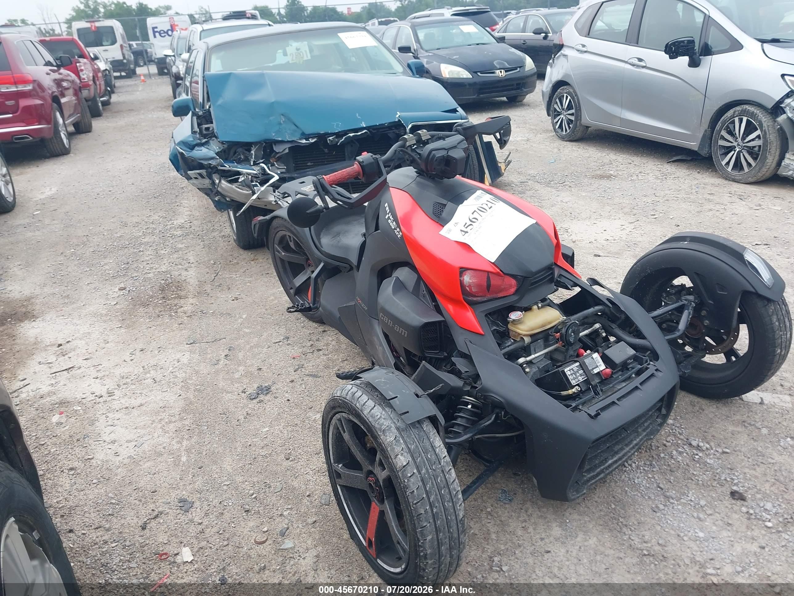 2019 Can-am/ brp Ryker VIN 3JB2FEF20KJ001375 IAAI salvage auction — Front End, Salvage (Kentucky), sold $1,200 on 2026-09-02 (photo 1)
