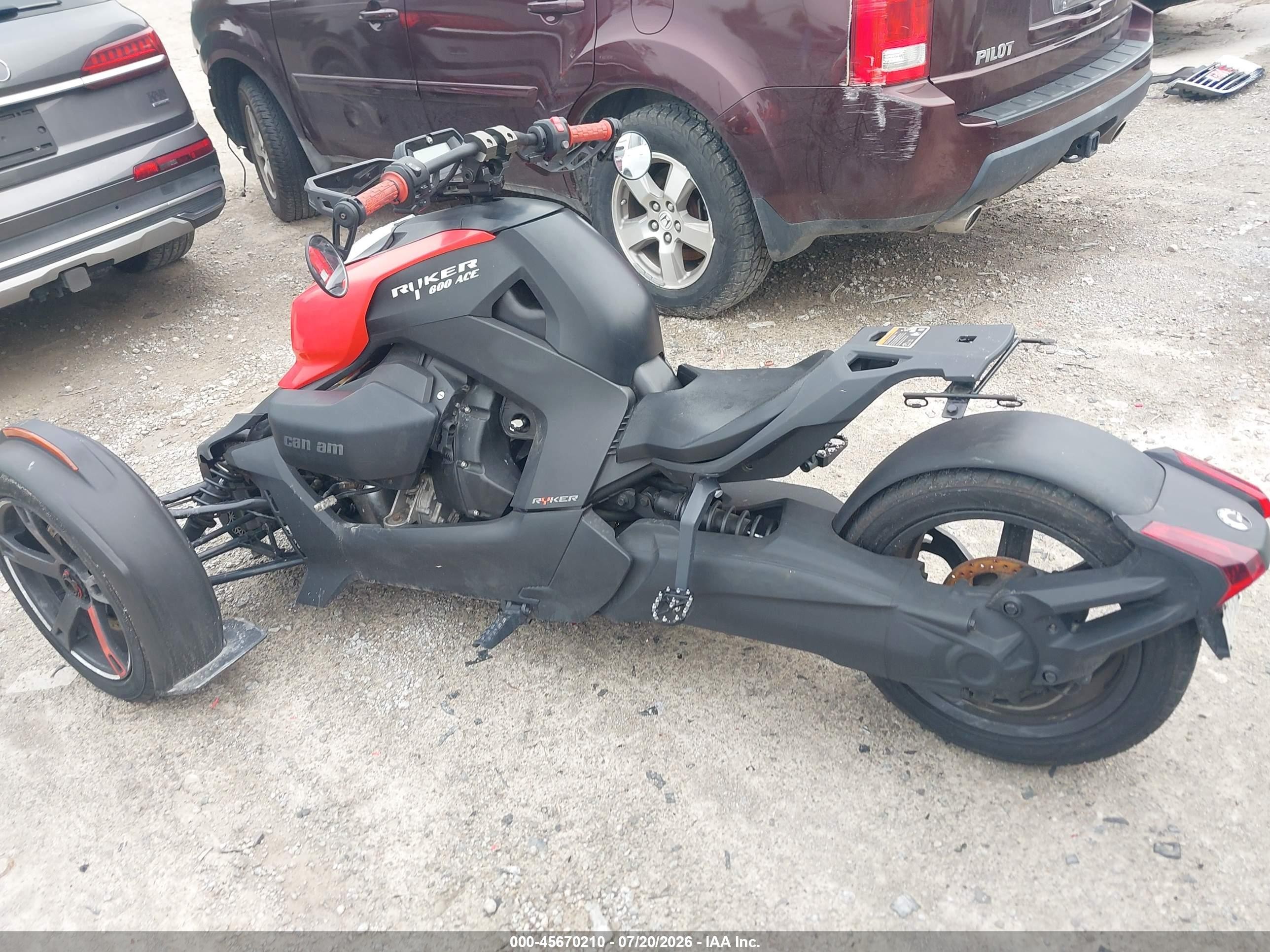 2019 Can-am/ brp Ryker VIN 3JB2FEF20KJ001375 IAAI salvage auction — Front End, Salvage (Kentucky), sold $1,200 on 2026-09-02 (photo 3)