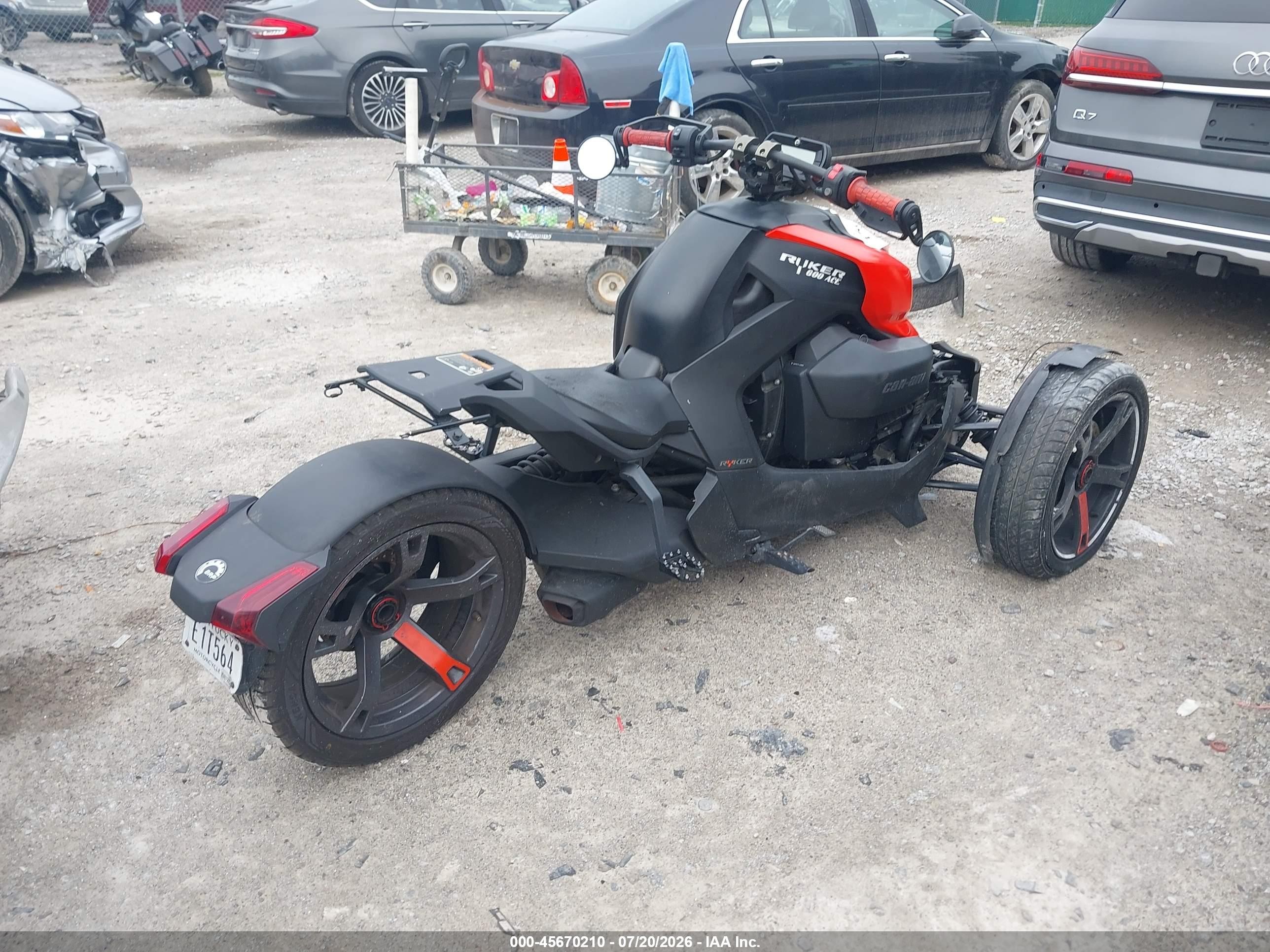 2019 Can-am/ brp Ryker VIN 3JB2FEF20KJ001375 IAAI salvage auction — Front End, Salvage (Kentucky), sold $1,200 on 2026-09-02 (photo 4)