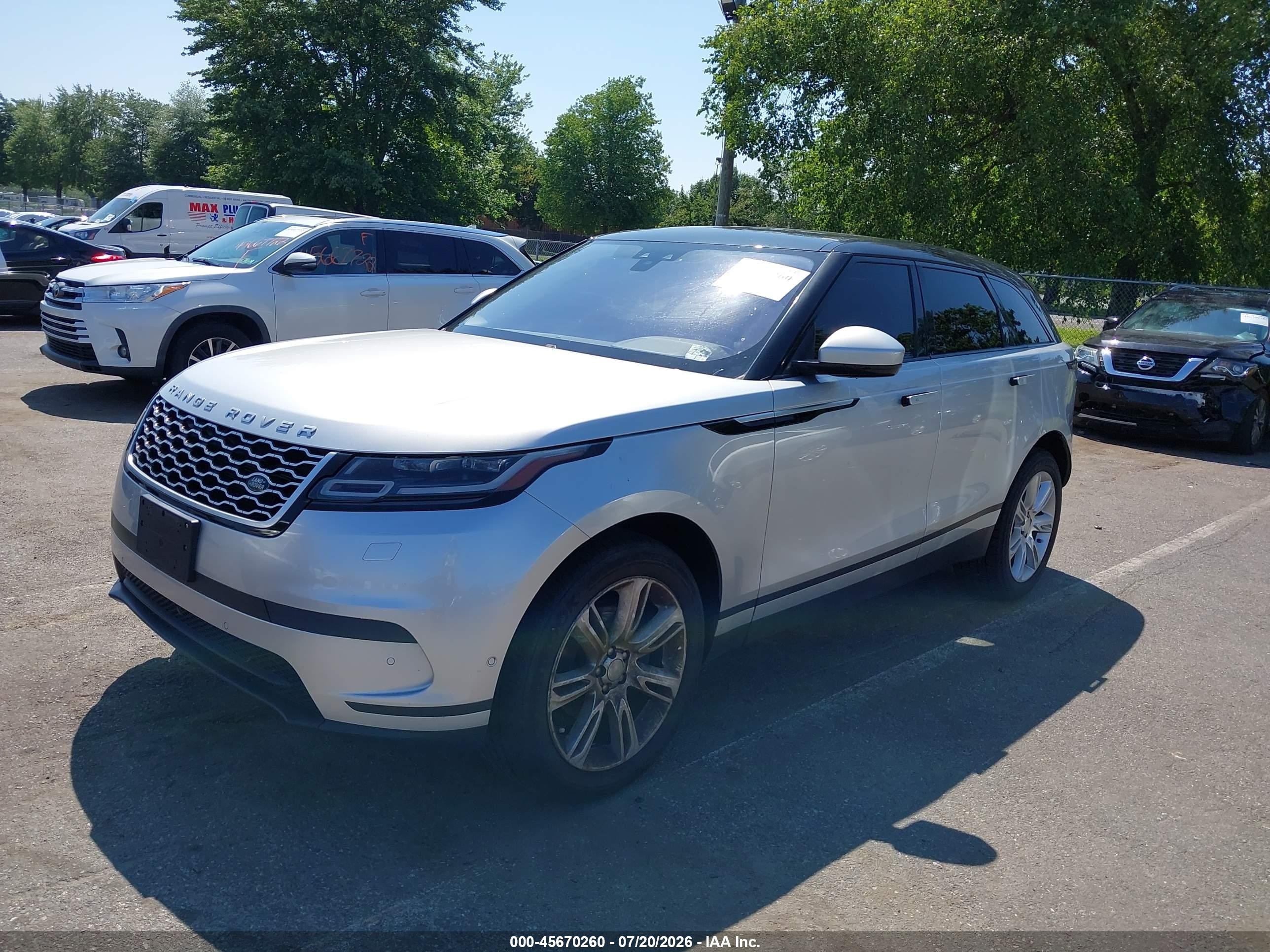 2020 Land rover Range rover velar VIN SALYB2EX8LA274553 IAAI salvage auction — Water/Flood, Salvage (New Jersey), sold $8,300 on 2026-09-23 (photo 2)