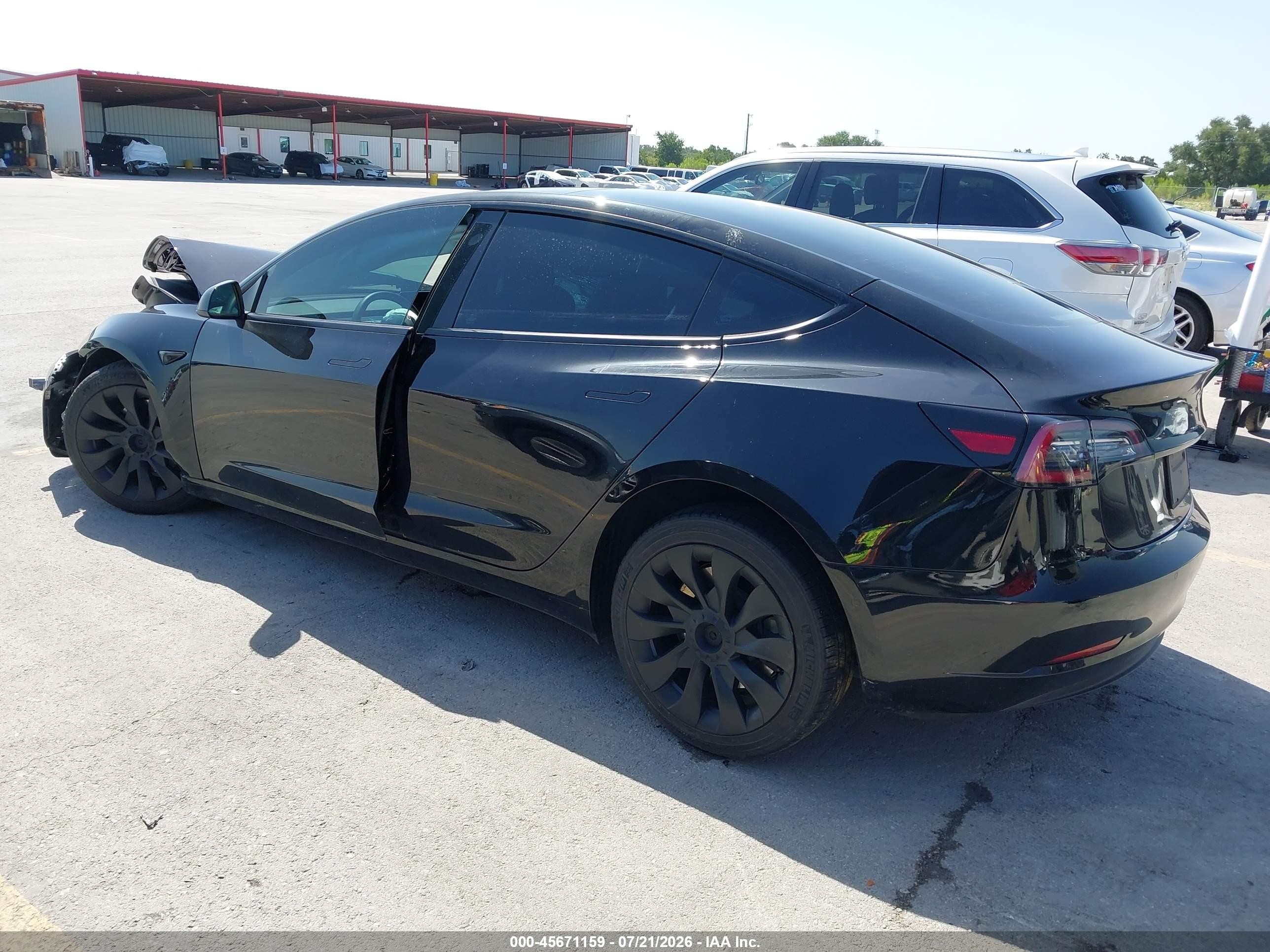 2022 Tesla Model 3 VIN 5YJ3E1EB4NF346270 IAAI salvage auction — Front End, Salvage (Texas), sold $5,200 on 2026-10-05 (photo 3)