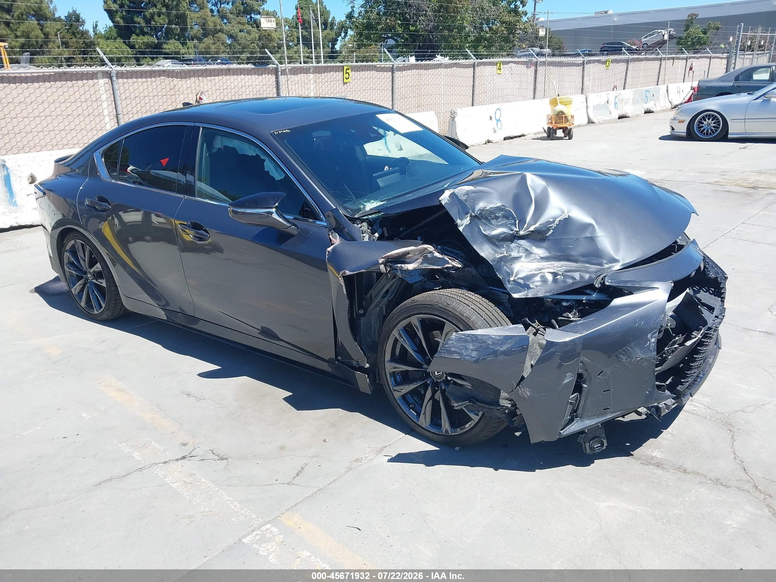 2021 Lexus IS 350 VIN JTHGZ1B29M5047043 — IAAI salvage auction photo