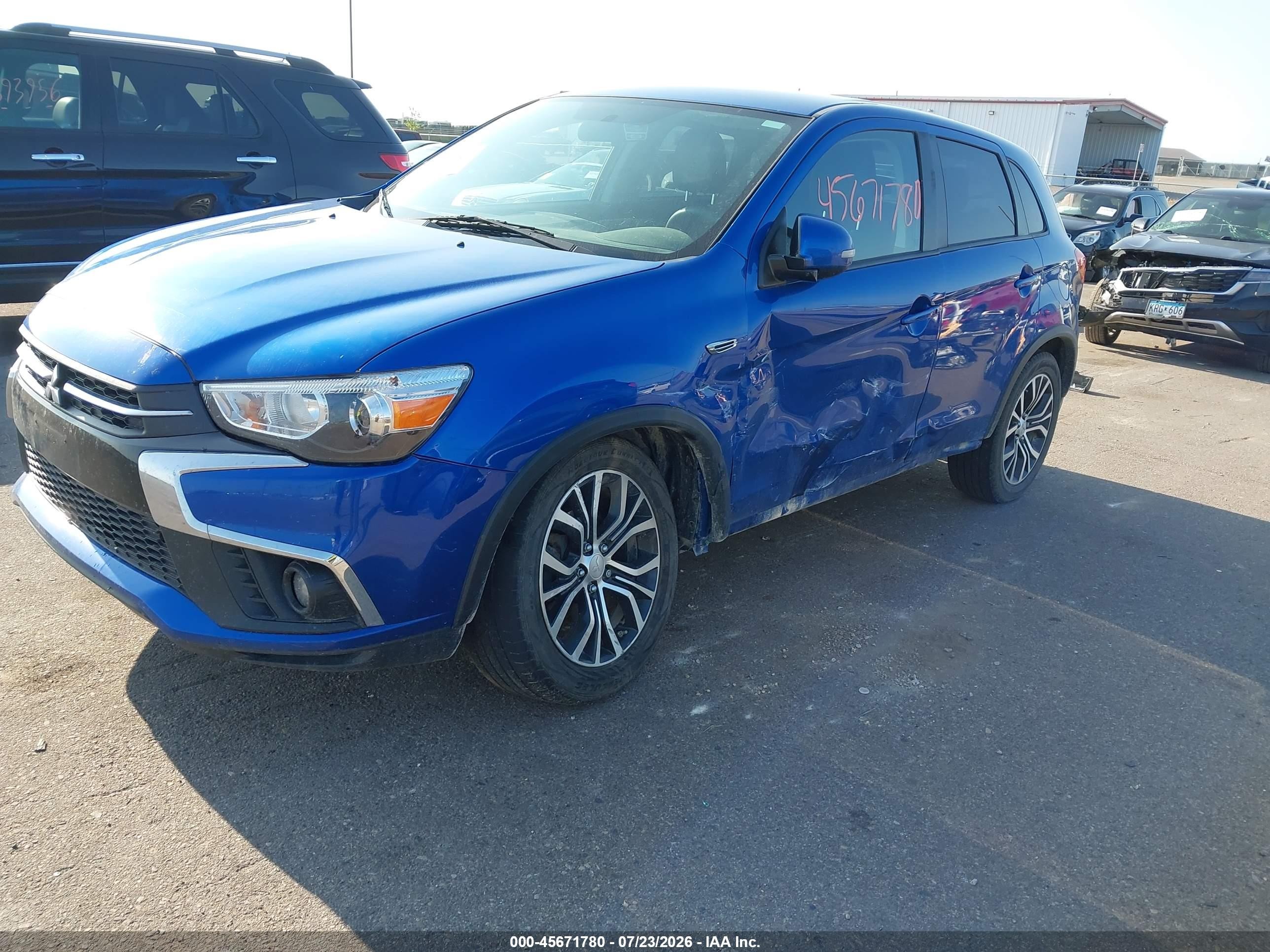 2018 Mitsubishi Outlander Sport VIN JA4AR3AU5JU008371 IAAI salvage auction — Side, Salvage (Minnesota), sold $1,800 on 2026-09-23 (photo 2)