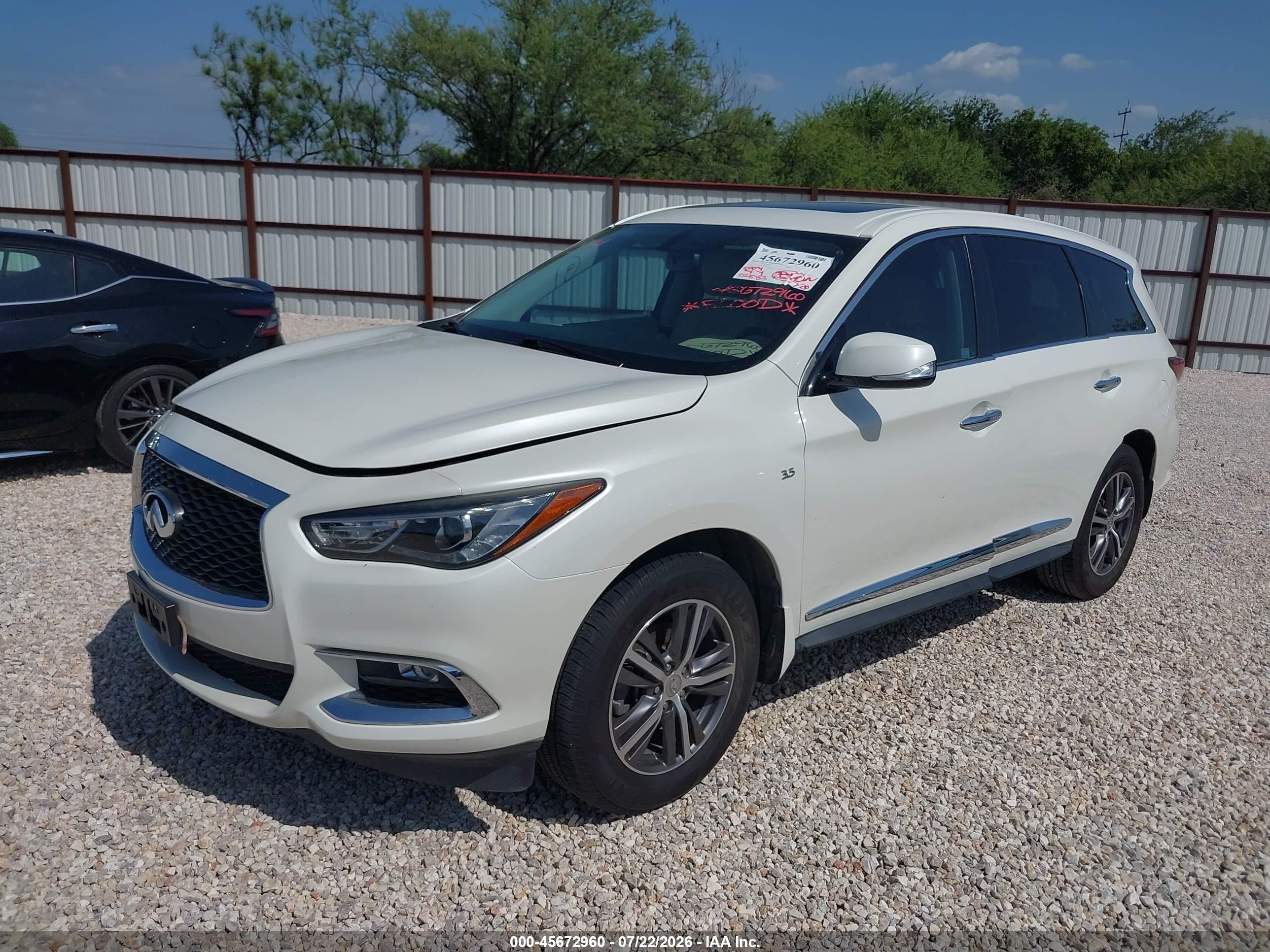 2017 Infiniti Qx60 VIN 5N1DL0MN3HC554735 IAAI salvage auction — Water/Flood, Salvage (Texas), sold $2,350 on 2026-09-11 (photo 2)