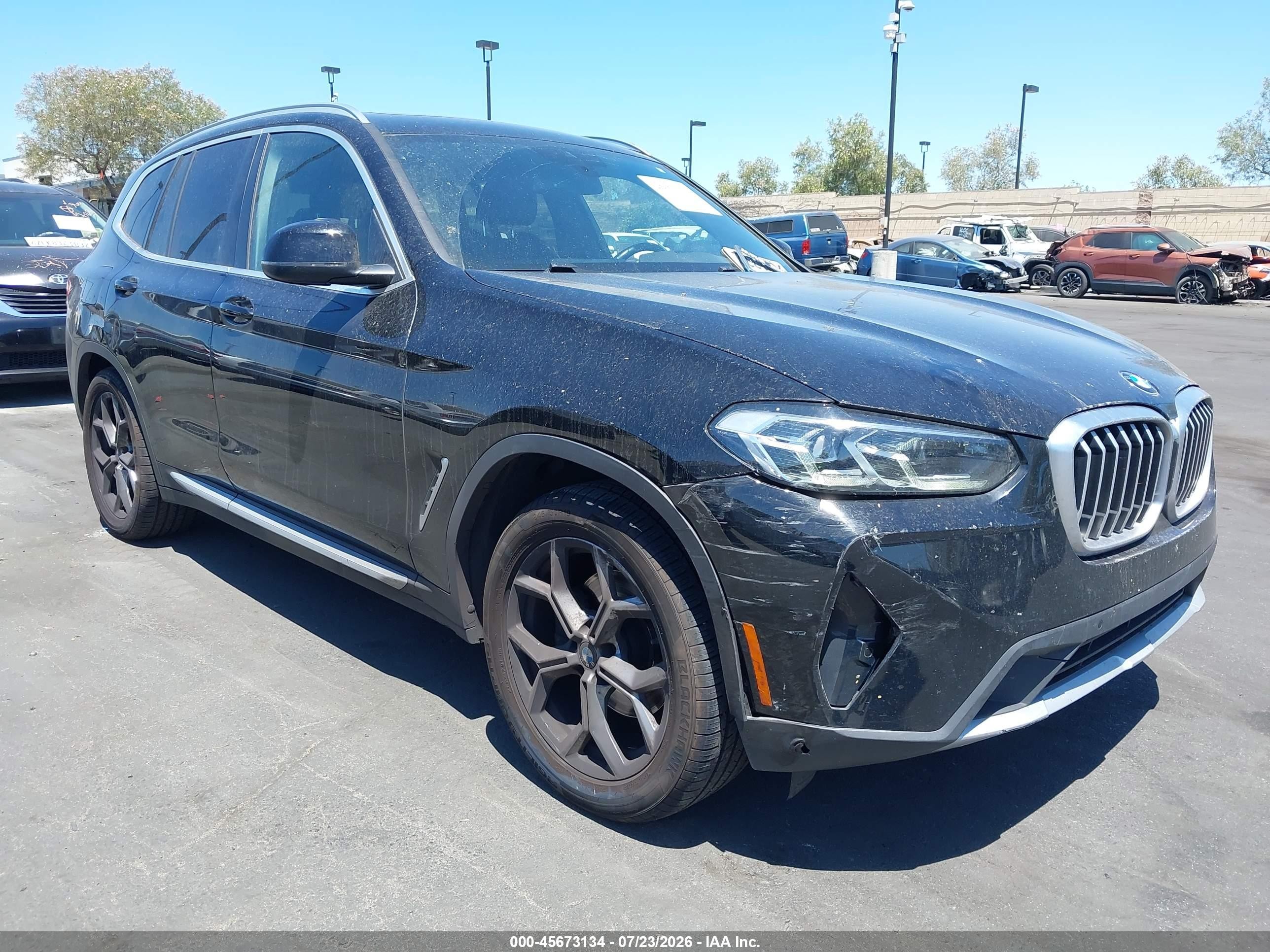 2022 BMW X3 VIN 5UX43DP09N9M83740 — IAAI salvage auction photo