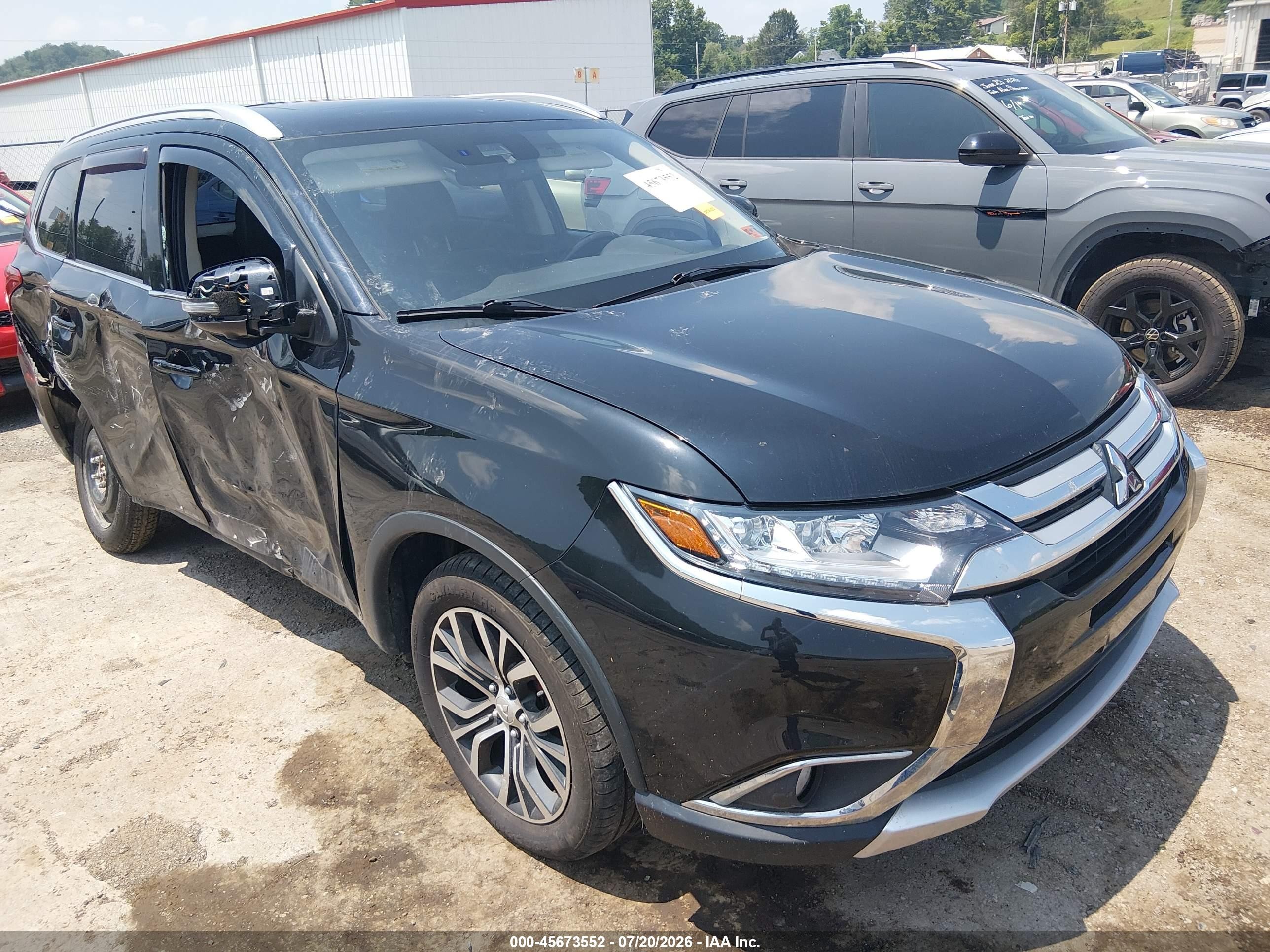 2017 Mitsubishi Outlander VIN JA4AZ3A36HZ057437 IAAI salvage auction — Side, Salvage (West Virginia), sold $2,200 on 2026-09-10 (photo 1)