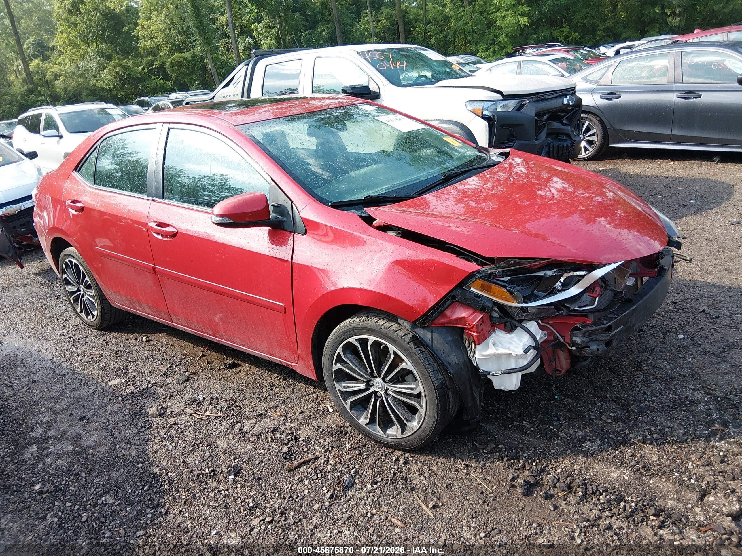 2014 Toyota Corolla VIN 2T1BURHEXEC188573 IAAI salvage auction — Front End, Salvage (Ohio), sold $1,700 on 2026-09-08 (photo 1)