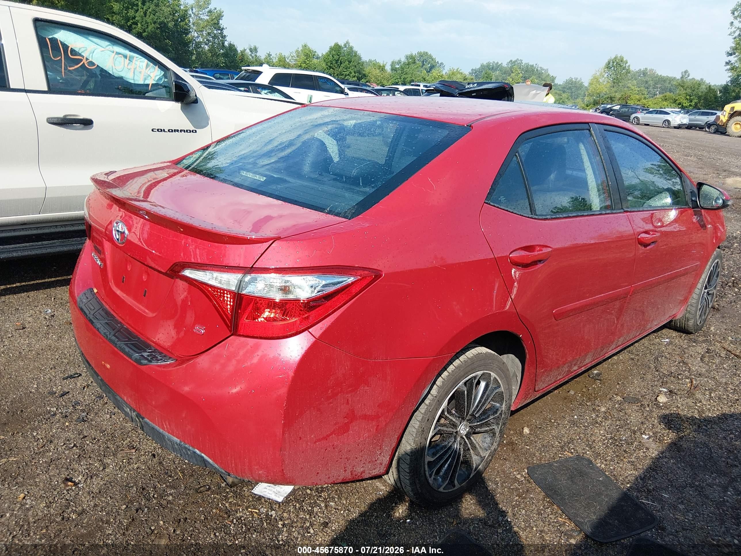 2014 Toyota Corolla VIN 2T1BURHEXEC188573 IAAI salvage auction — Front End, Salvage (Ohio), sold $1,700 on 2026-09-08 (photo 4)