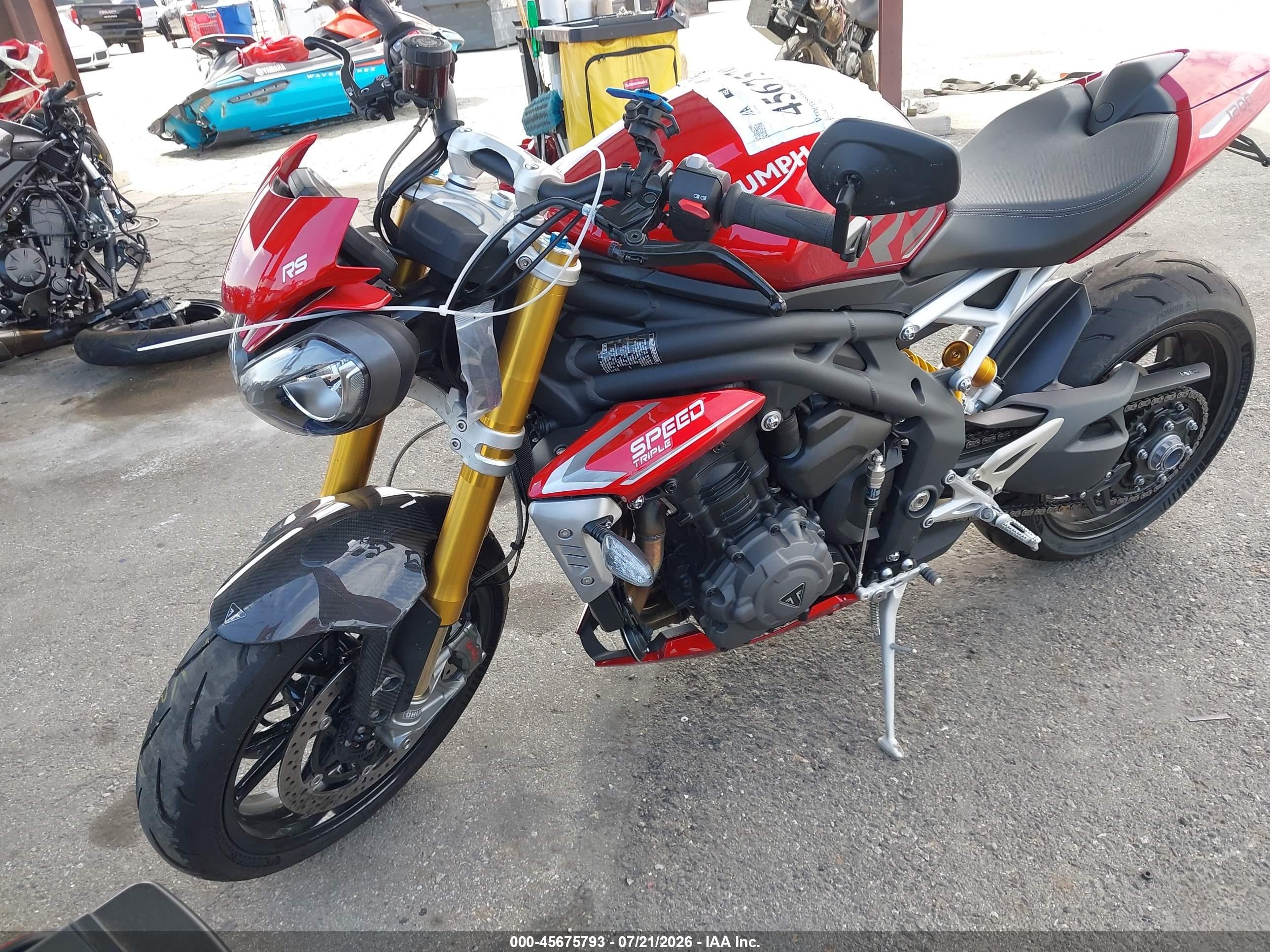 2024 Triumph Motorcycle Speed Triple VIN SMTP01ST0RTBP7983 IAAI salvage auction — Front End, Salvage (California), sold $6,550 on 2026-09-16 (photo 2)