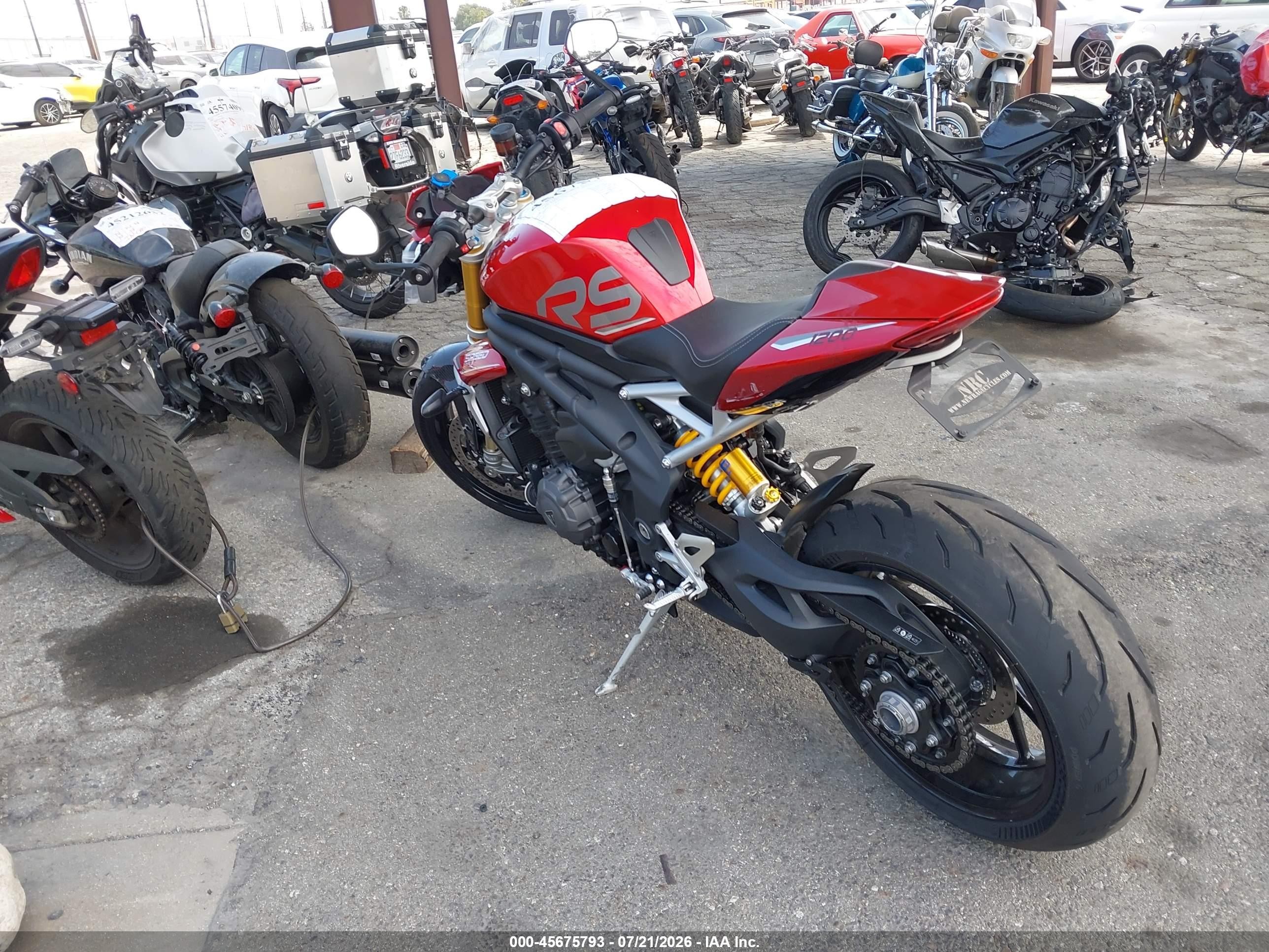 2024 Triumph Motorcycle Speed Triple VIN SMTP01ST0RTBP7983 IAAI salvage auction — Front End, Salvage (California), sold $6,550 on 2026-09-16 (photo 3)