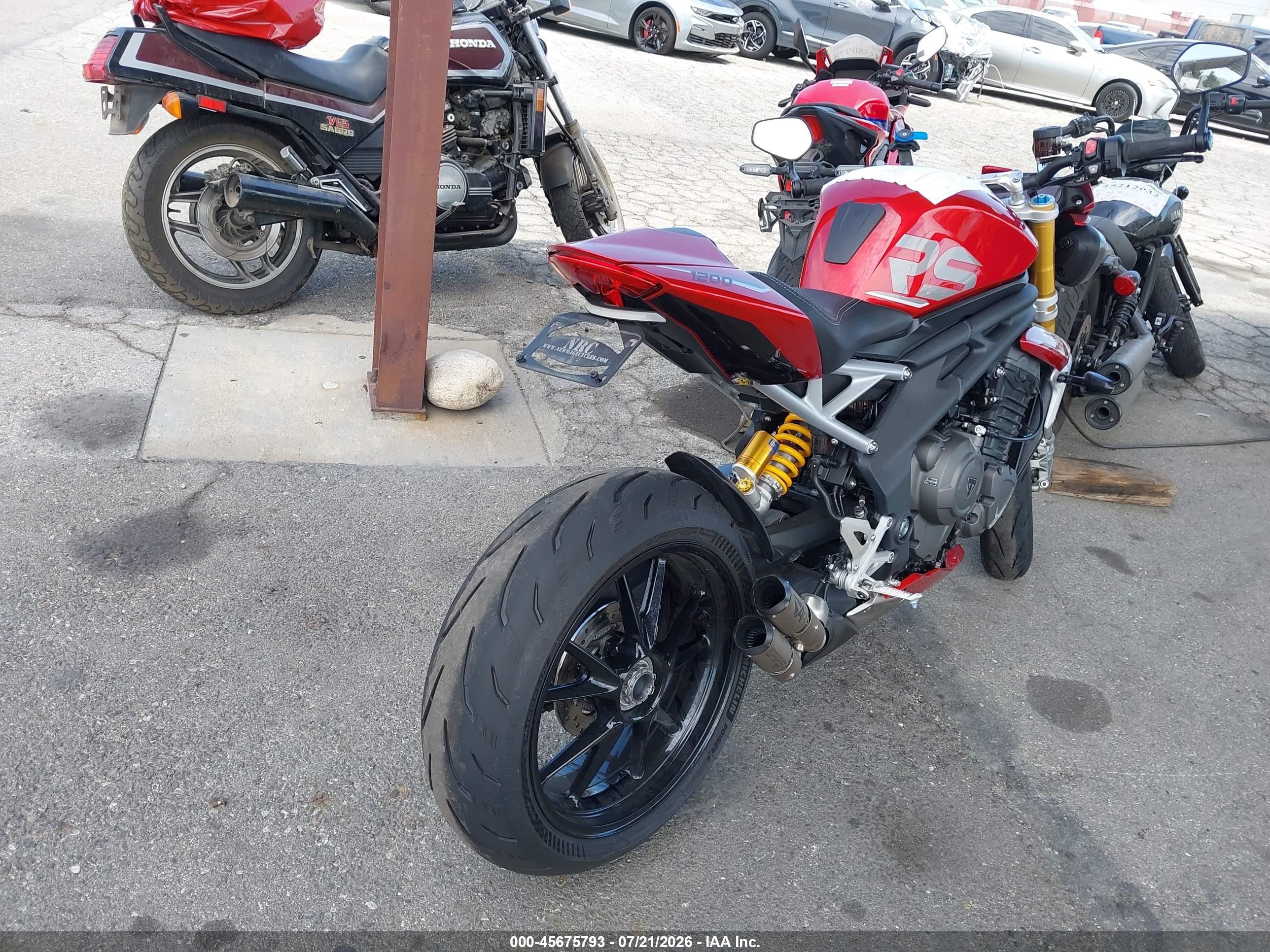 2024 Triumph Motorcycle Speed Triple VIN SMTP01ST0RTBP7983 IAAI salvage auction — Front End, Salvage (California), sold $6,550 on 2026-09-16 (photo 4)