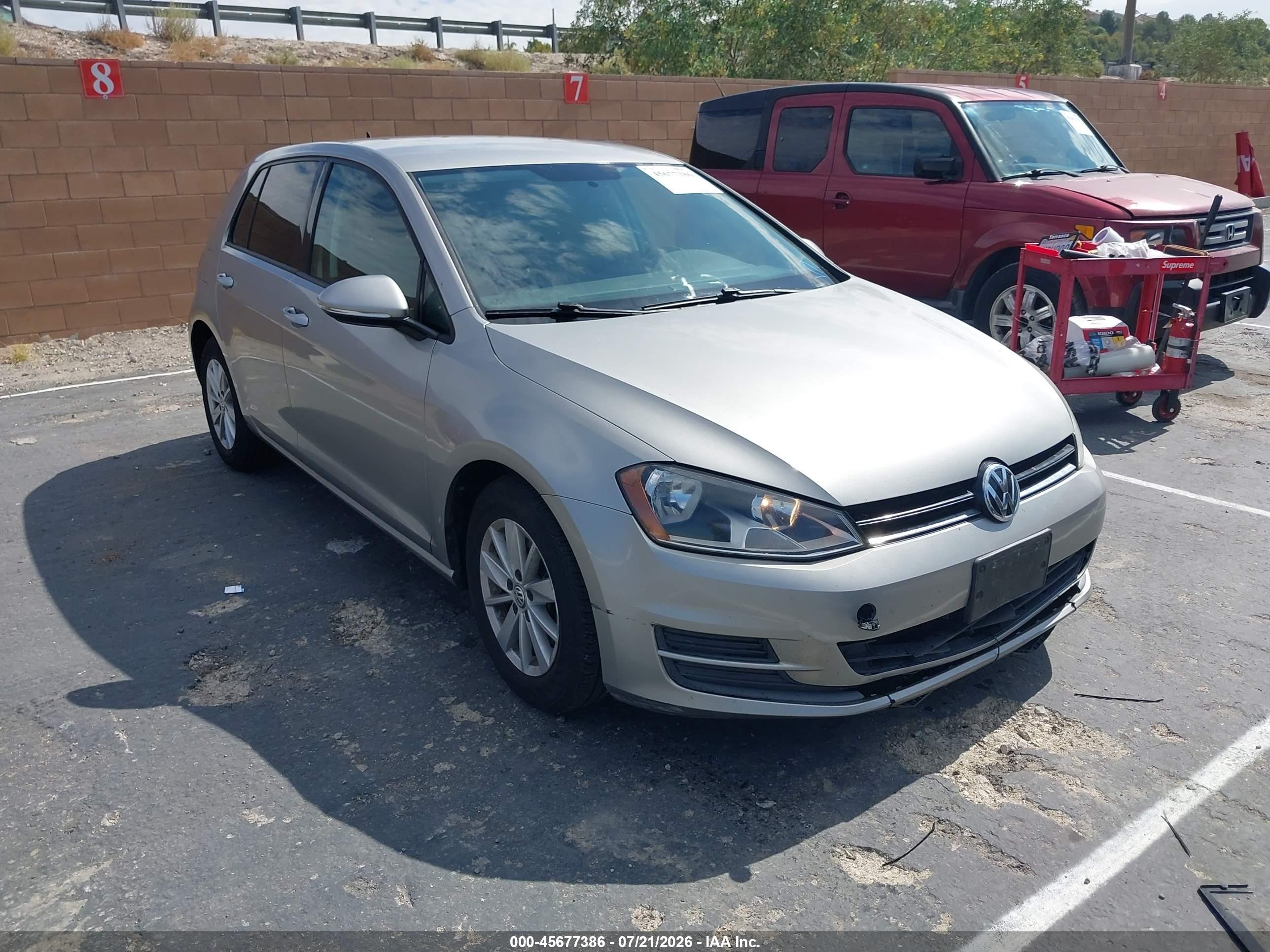 2016 Volkswagen Golf VIN 3VW217AU7GM010691 IAAI salvage auction — Front End, Salvage (California), sold $1,850 on 2026-09-11 (photo 1)