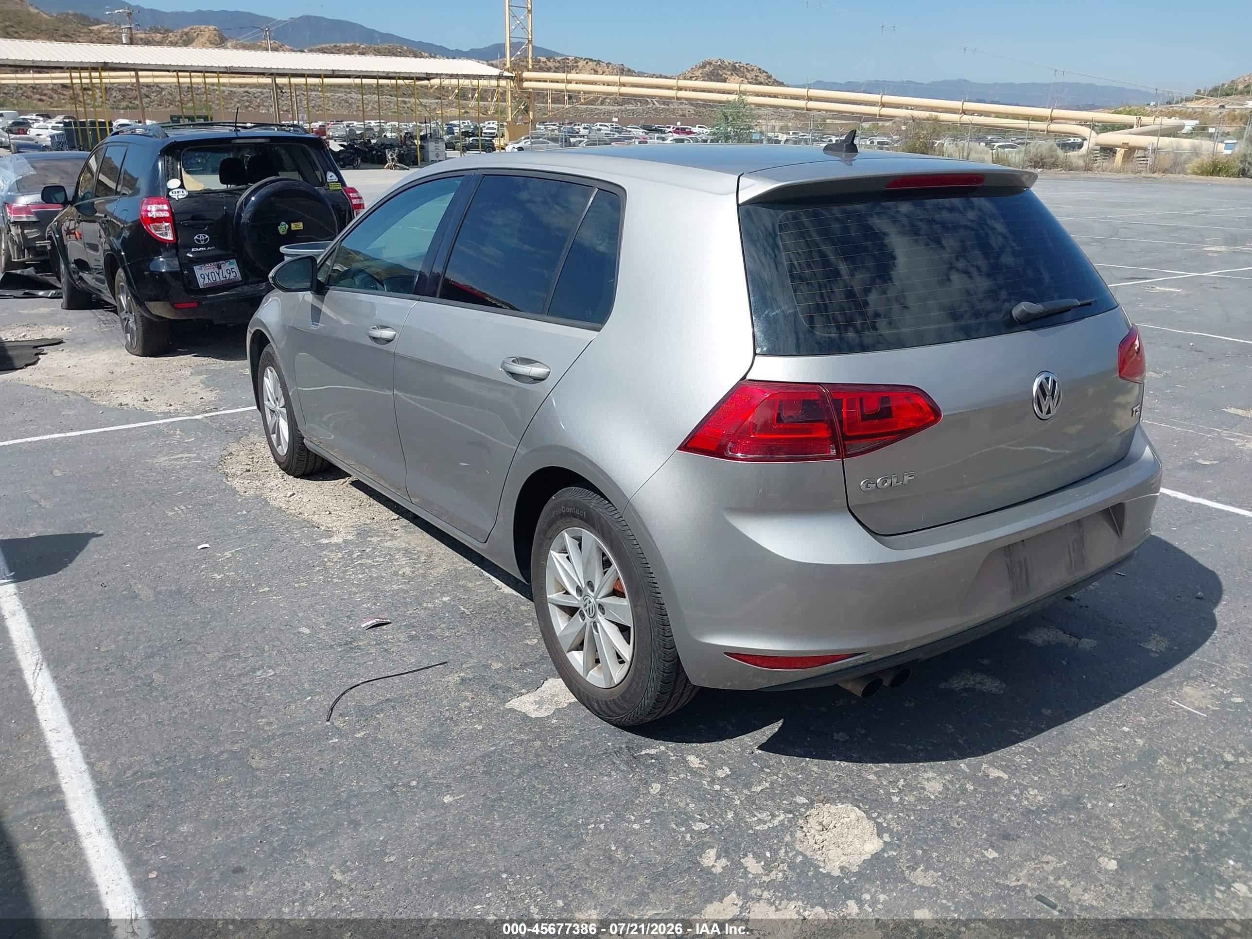 2016 Volkswagen Golf VIN 3VW217AU7GM010691 IAAI salvage auction — Front End, Salvage (California), sold $1,850 on 2026-09-11 (photo 3)